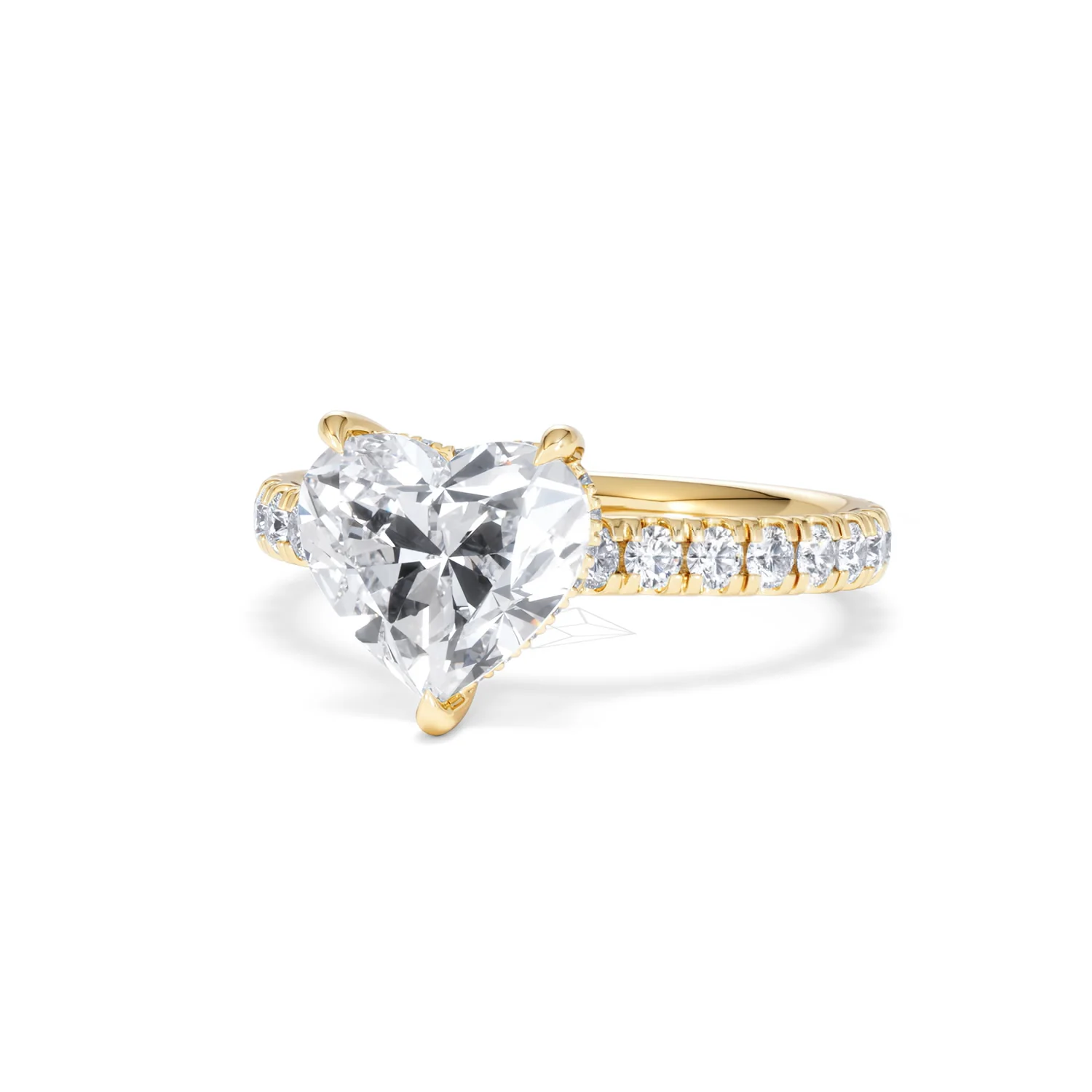 Amora Heart 2.55ct Hidden Halo Lab Diamond Engagement Ring With Side Stones Set in 18K Gold - Image 84