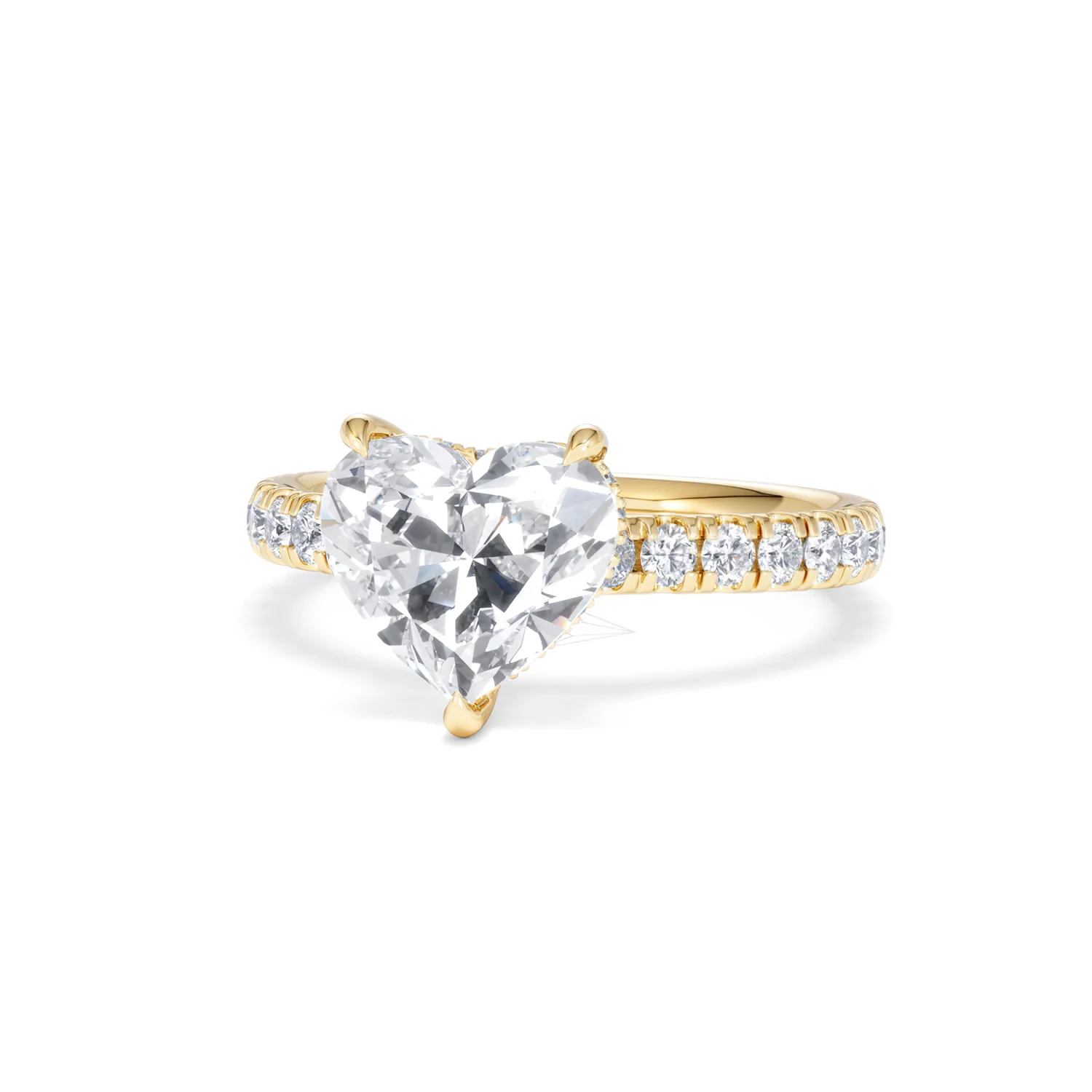 Amora Heart 2.55ct Hidden Halo Lab Diamond Engagement Ring With Side Stones Set in 18K Gold - Image 85