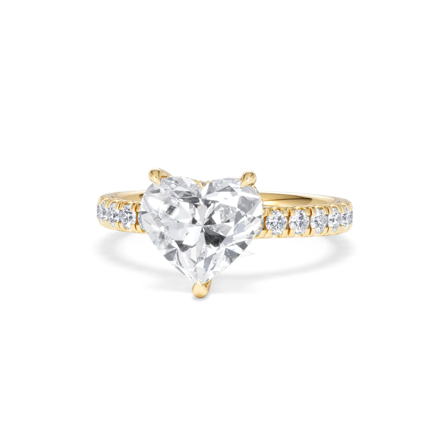 Amora Heart 2.55ct Hidden Halo Lab Diamond Engagement Ring With Side Stones Set in 18K Gold - Image 86