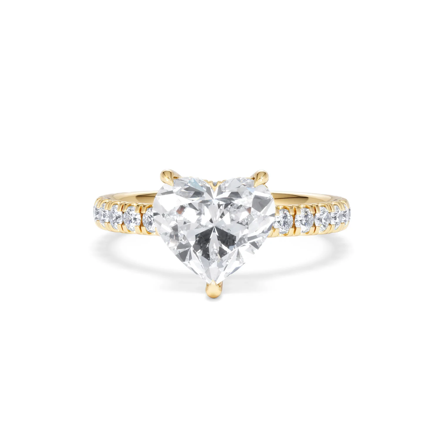 Amora Heart 2.55ct Hidden Halo Lab Diamond Engagement Ring With Side Stones Set in 18K Gold - Image 87