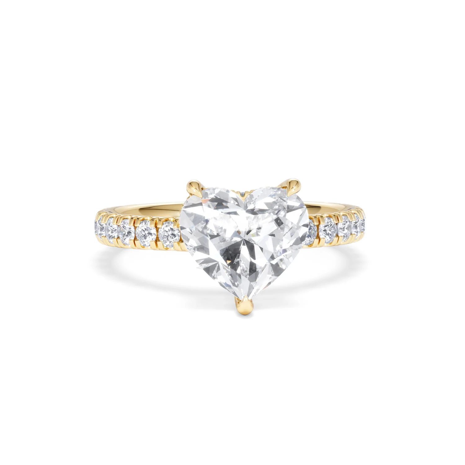 Amora Heart 2.55ct Hidden Halo Lab Diamond Engagement Ring With Side Stones Set in 18K Gold - Image 9