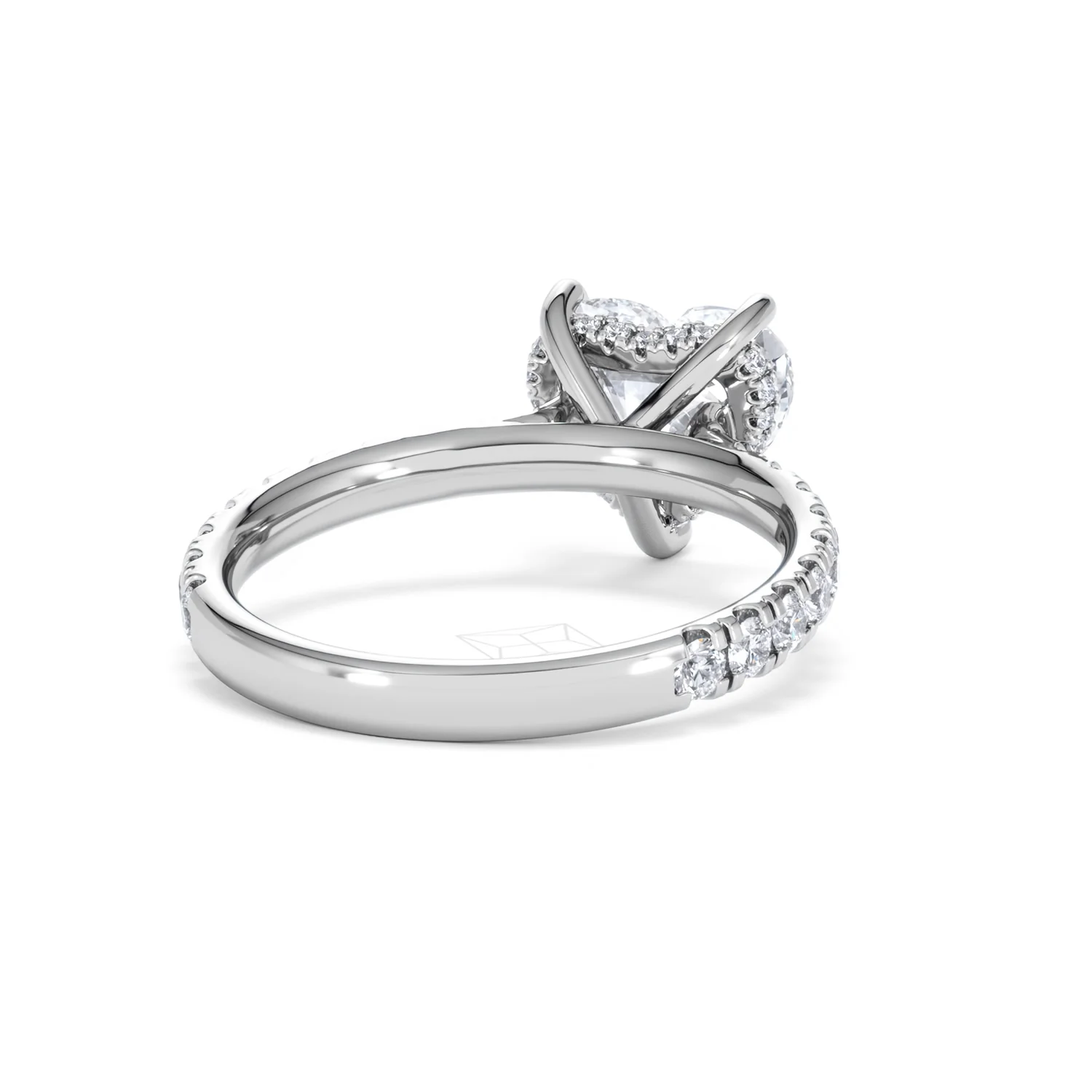 Amora Heart 2.55ct Hidden Halo Lab Diamond Engagement Ring With Side Stones Set in 18K Platinum - Image 43