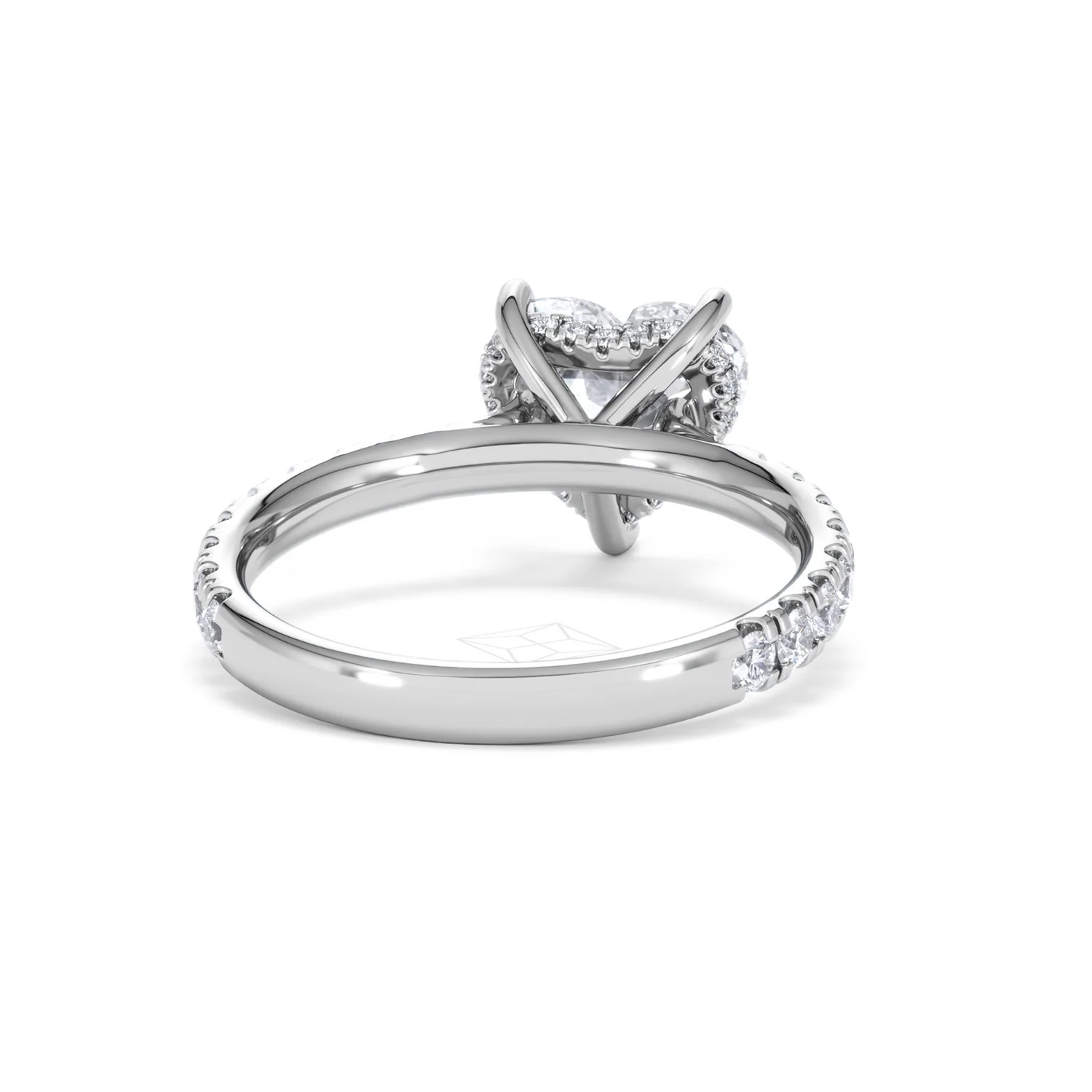 Amora Heart 2.55ct Hidden Halo Lab Diamond Engagement Ring With Side Stones Set in 18K Platinum - Image 45