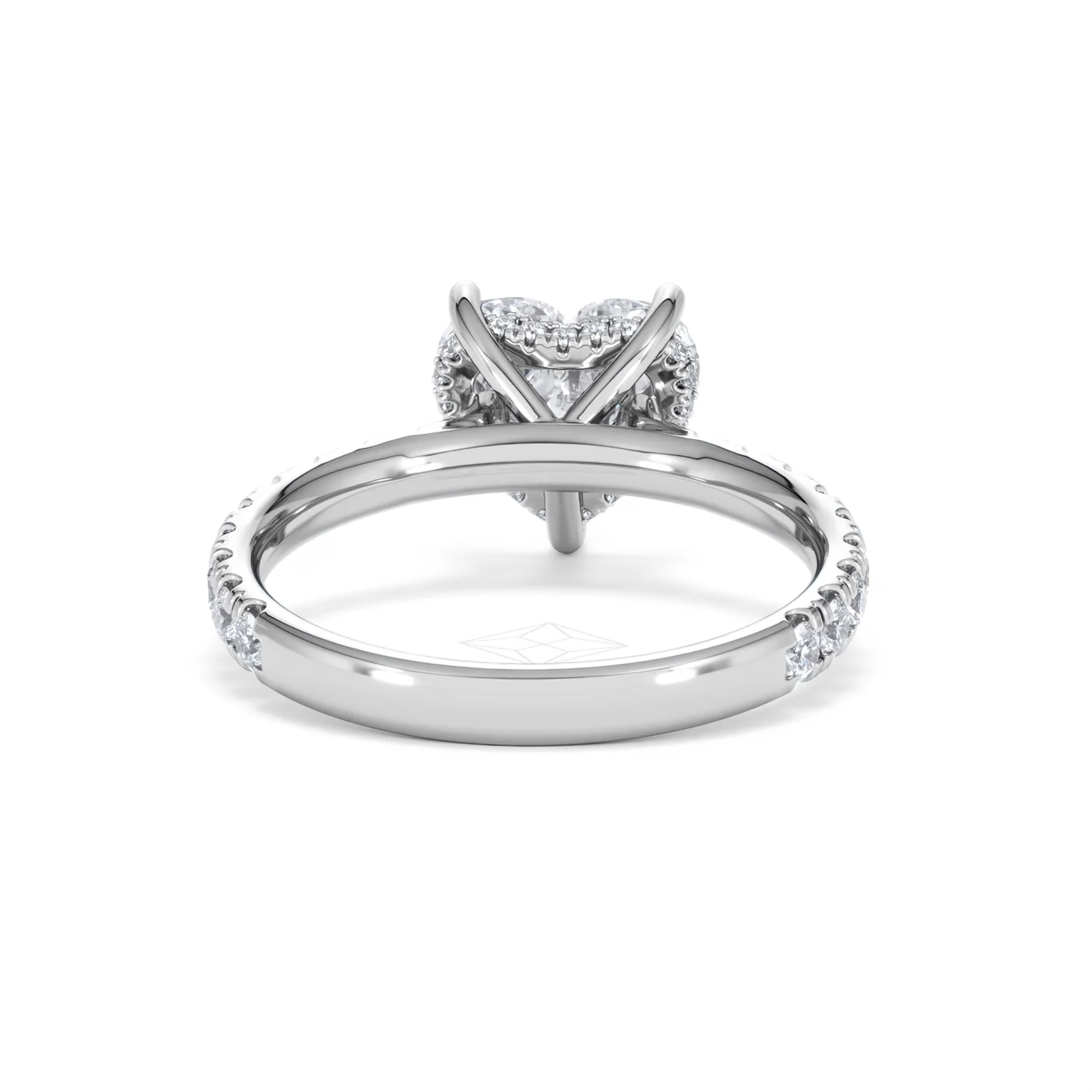 Amora Heart 2.55ct Hidden Halo Lab Diamond Engagement Ring With Side Stones Set in 18K Platinum - Image 47