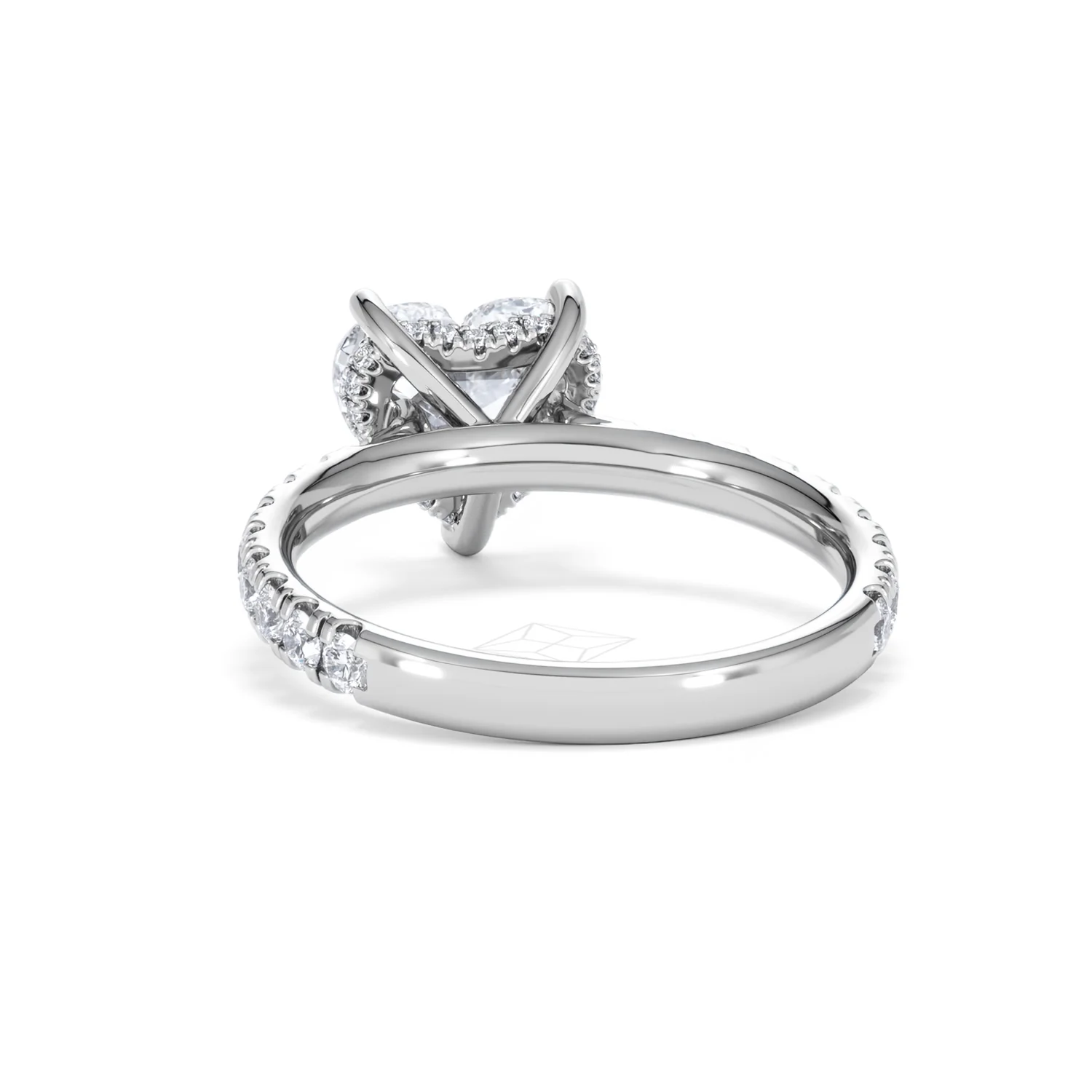 Amora Heart 2.55ct Hidden Halo Lab Diamond Engagement Ring With Side Stones Set in 18K Platinum - Image 51