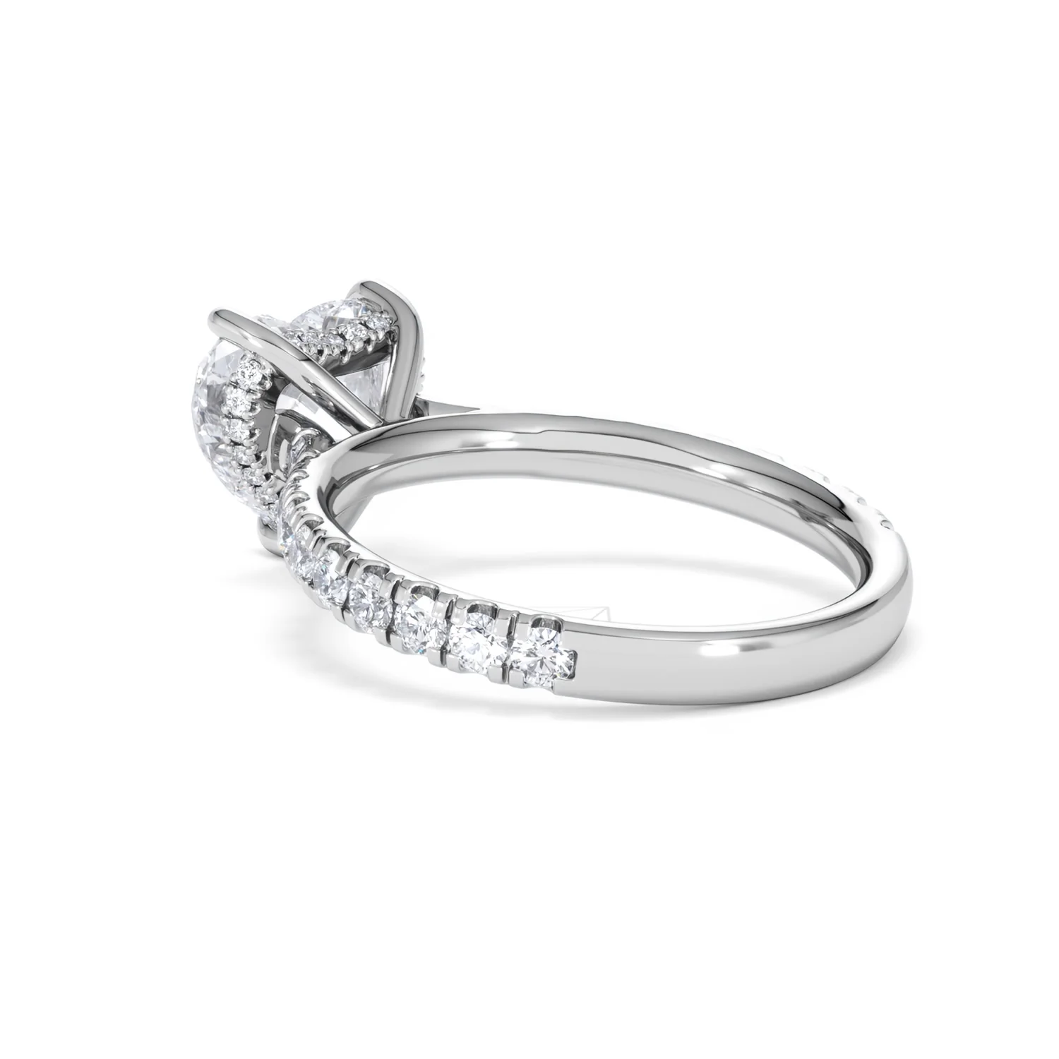 Amora Heart 2.55ct Hidden Halo Lab Diamond Engagement Ring With Side Stones Set in 18K Platinum - Image 58