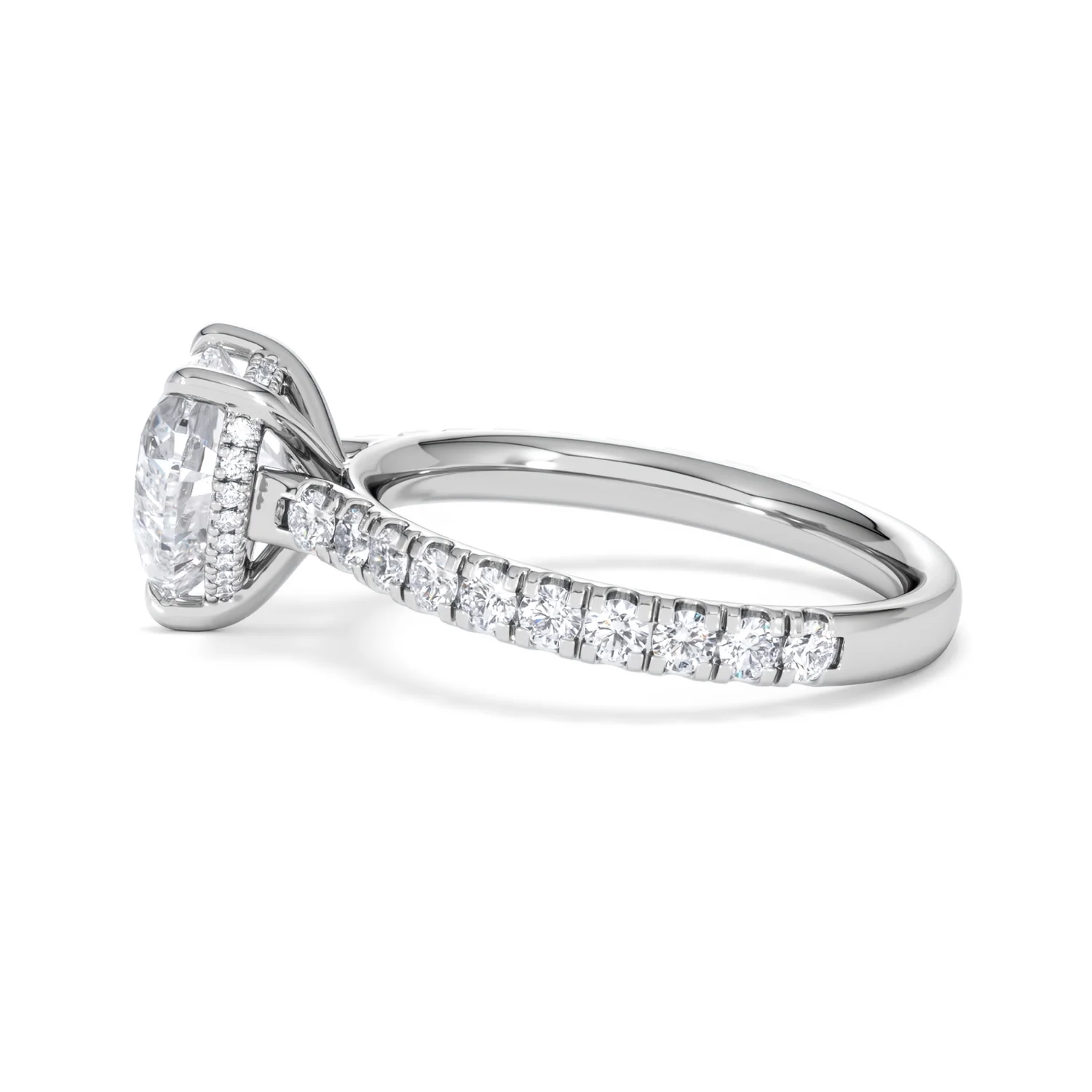 Amora Heart 2.55ct Hidden Halo Lab Diamond Engagement Ring With Side Stones Set in 18K Platinum - Image 67