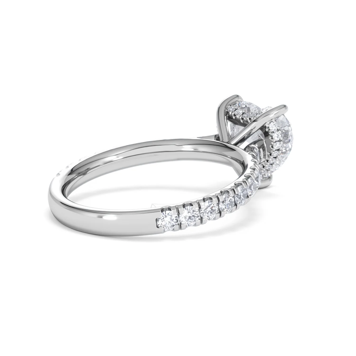 Amora Heart 2.55ct Hidden Halo Lab Diamond Engagement Ring With Side Stones Set in 18K White Gold - Image 37