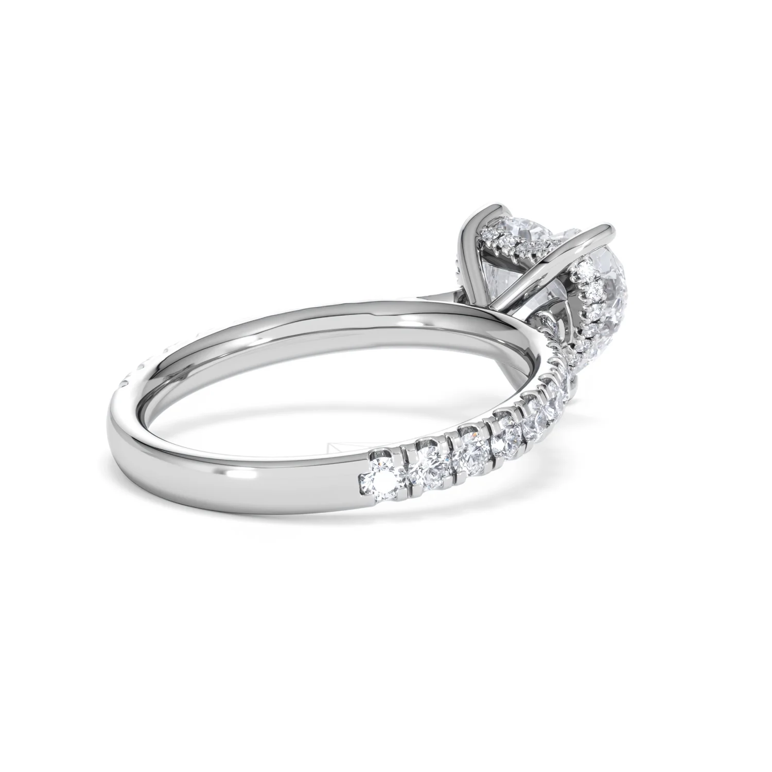 Amora Heart 2.55ct Hidden Halo Lab Diamond Engagement Ring With Side Stones Set in 18K White Gold - Image 38