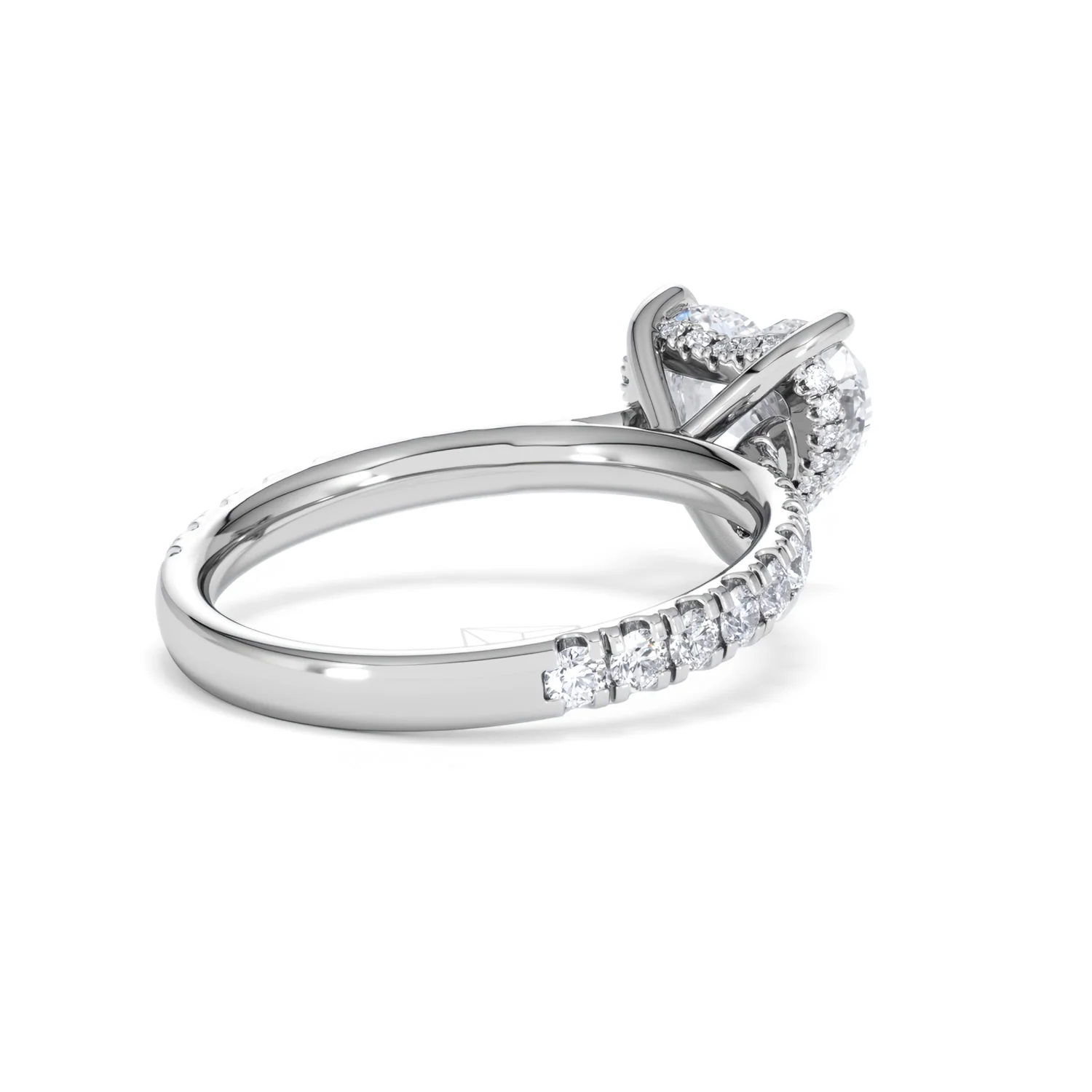 Amora Heart 2.55ct Hidden Halo Lab Diamond Engagement Ring With Side Stones Set in 18K White Gold - Image 39