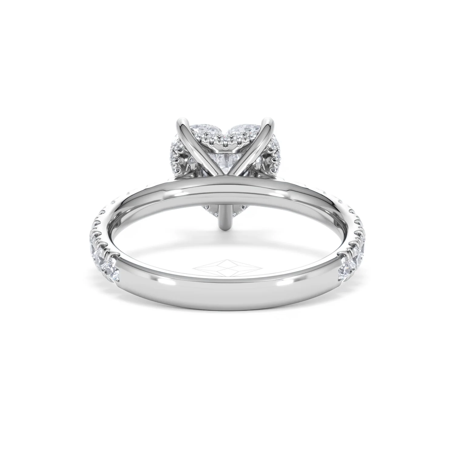 Amora Heart 2.55ct Hidden Halo Lab Diamond Engagement Ring With Side Stones Set in 18K White Gold - Image 48