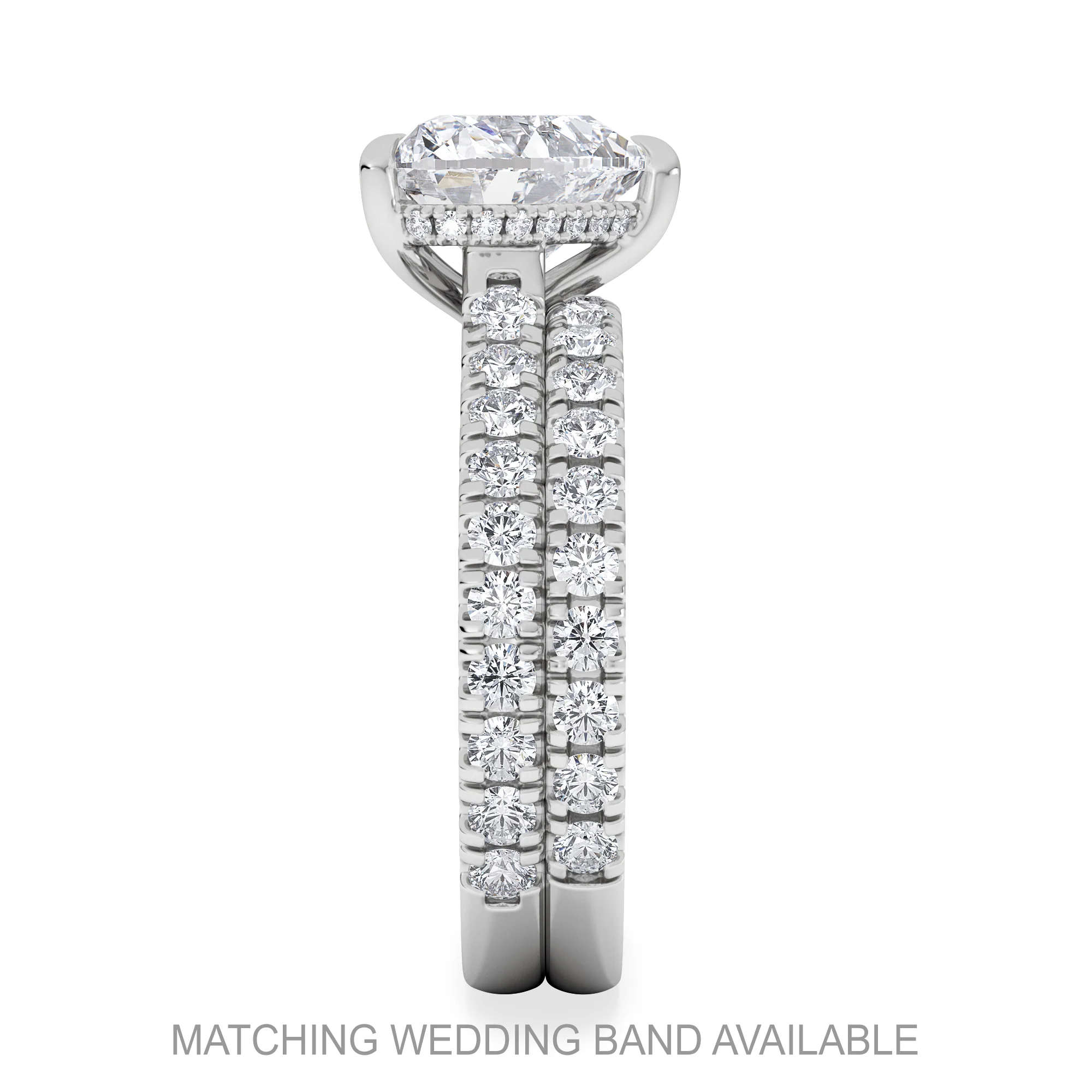 Amora Heart 2.55ct Hidden Halo Lab Diamond Engagement Ring With Side Stones Set in 18K White Gold - Image 5