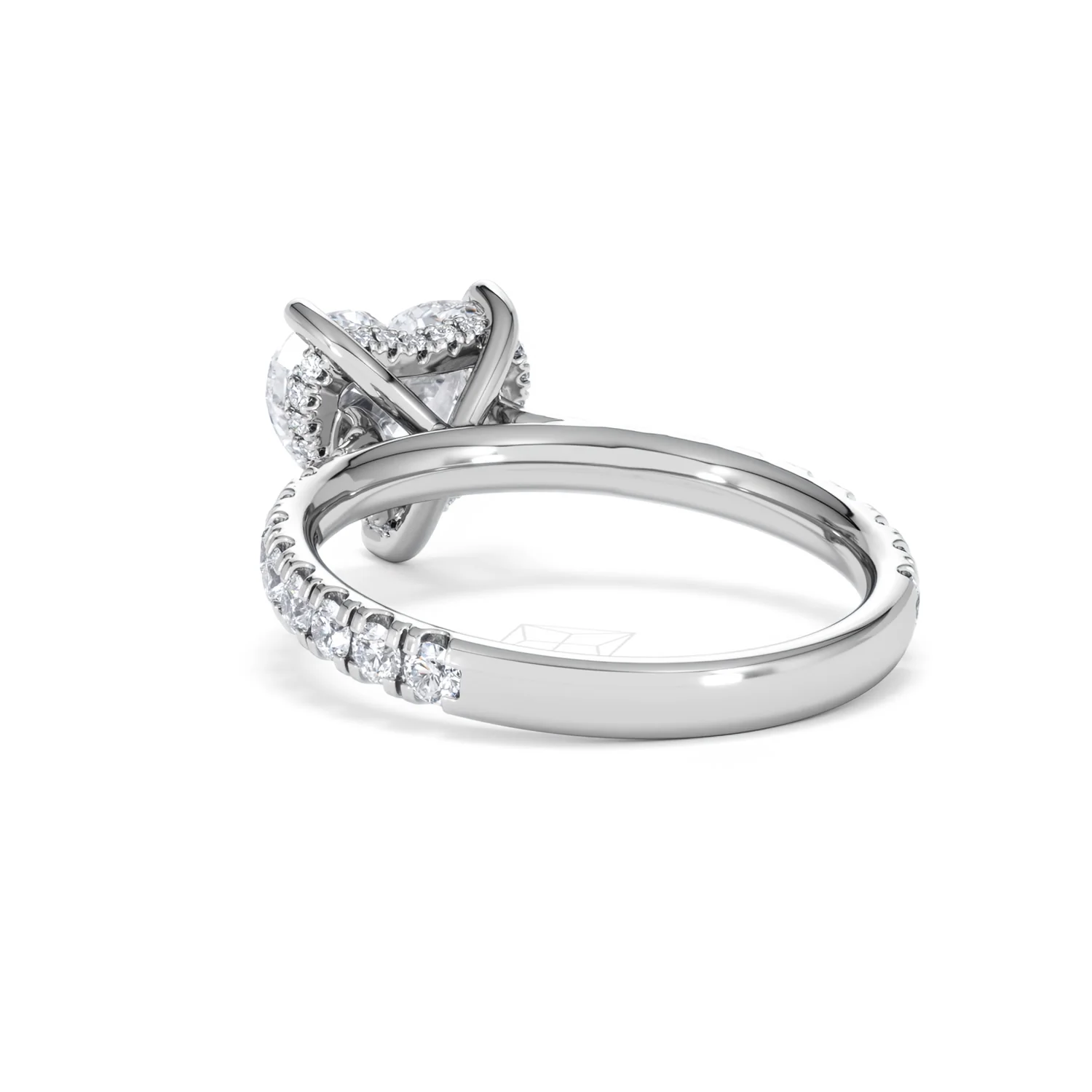 Amora Heart 2.55ct Hidden Halo Lab Diamond Engagement Ring With Side Stones Set in 18K White Gold - Image 54