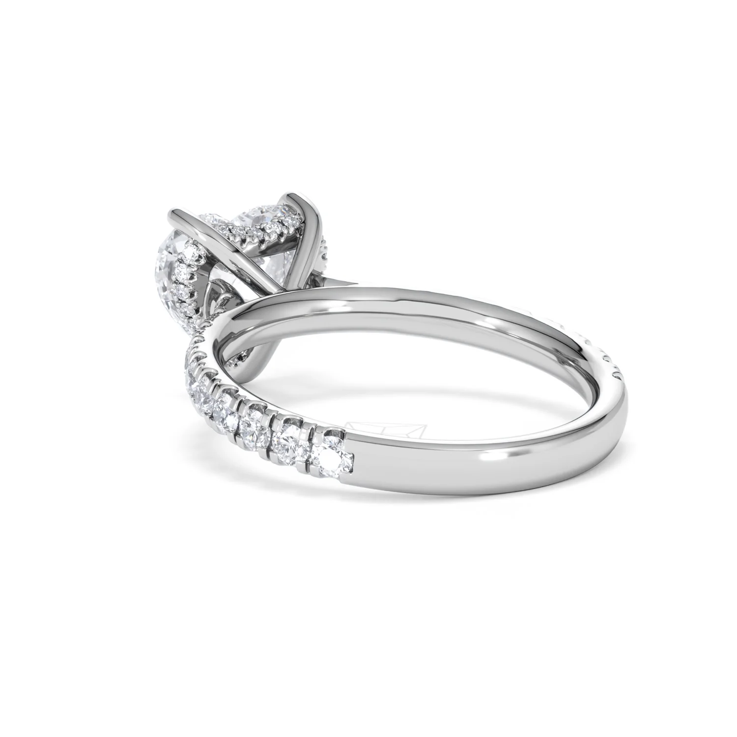 Amora Heart 2.55ct Hidden Halo Lab Diamond Engagement Ring With Side Stones Set in 18K White Gold - Image 56