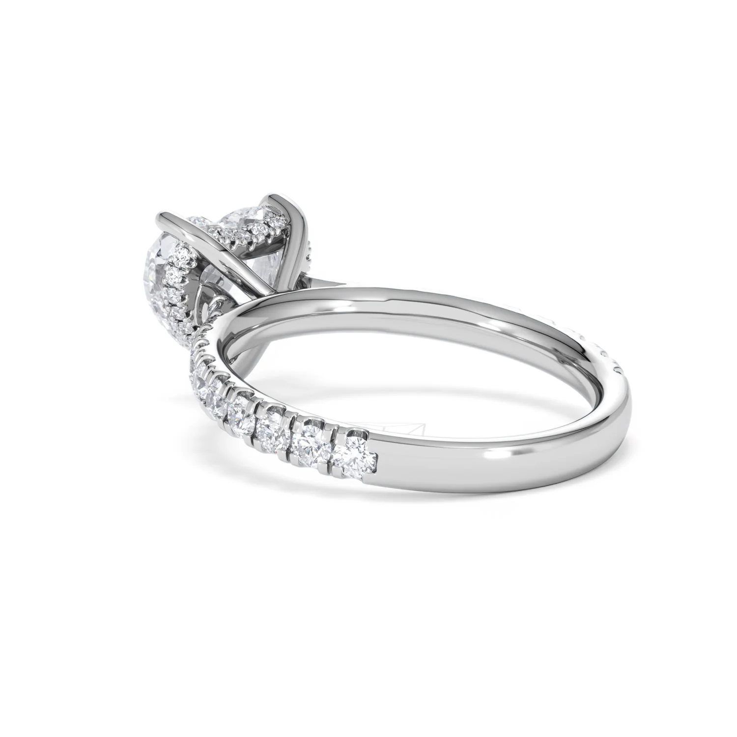 Amora Heart 2.55ct Hidden Halo Lab Diamond Engagement Ring With Side Stones Set in 18K White Gold - Image 57