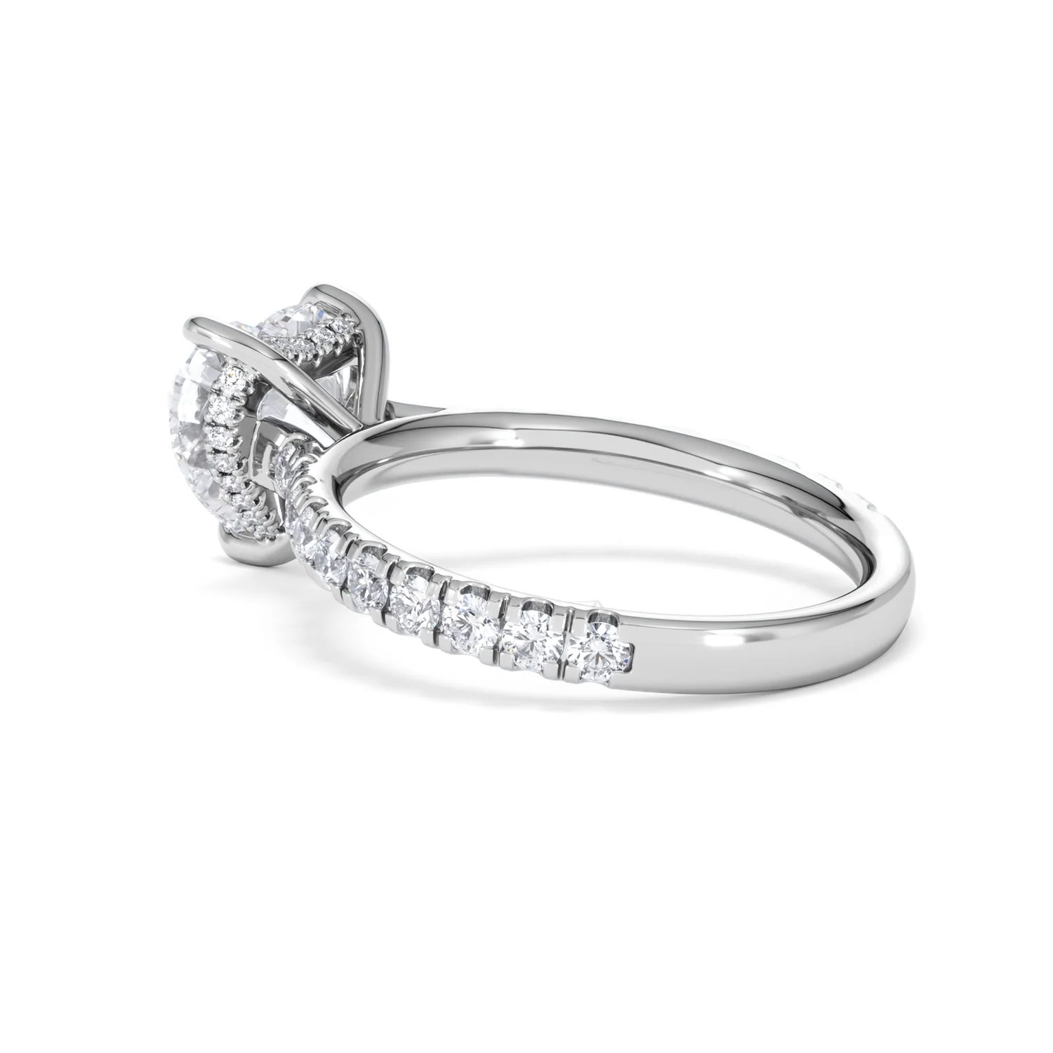 Amora Heart 2.55ct Hidden Halo Lab Diamond Engagement Ring With Side Stones Set in 18K White Gold - Image 60