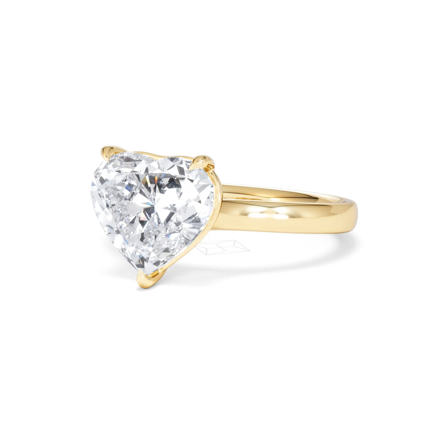 Amora Heart 3.00ct Lab Diamond Engagement Ring G/VS Set in 18K Gold - Image 82