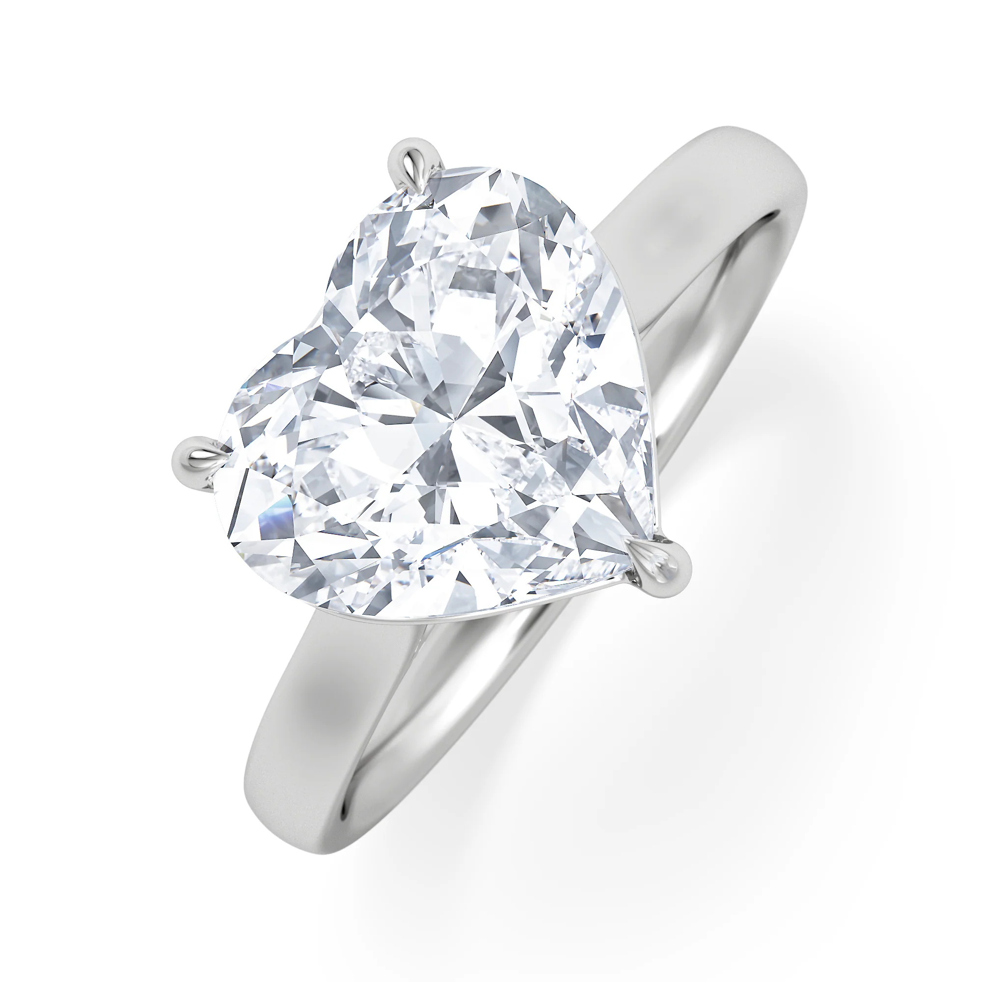 Amora Heart 3.00ct Lab Diamond Engagement Ring G/VS Set in 18K White Gold