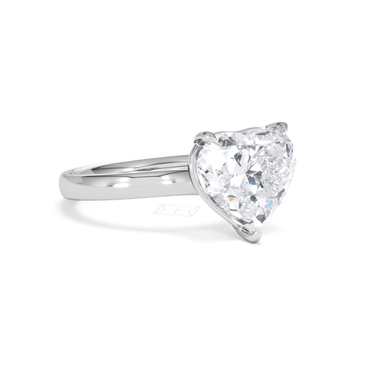 Amora Heart 3.00ct Lab Diamond Engagement Ring G/VS Set in 18K White Gold - Image 15