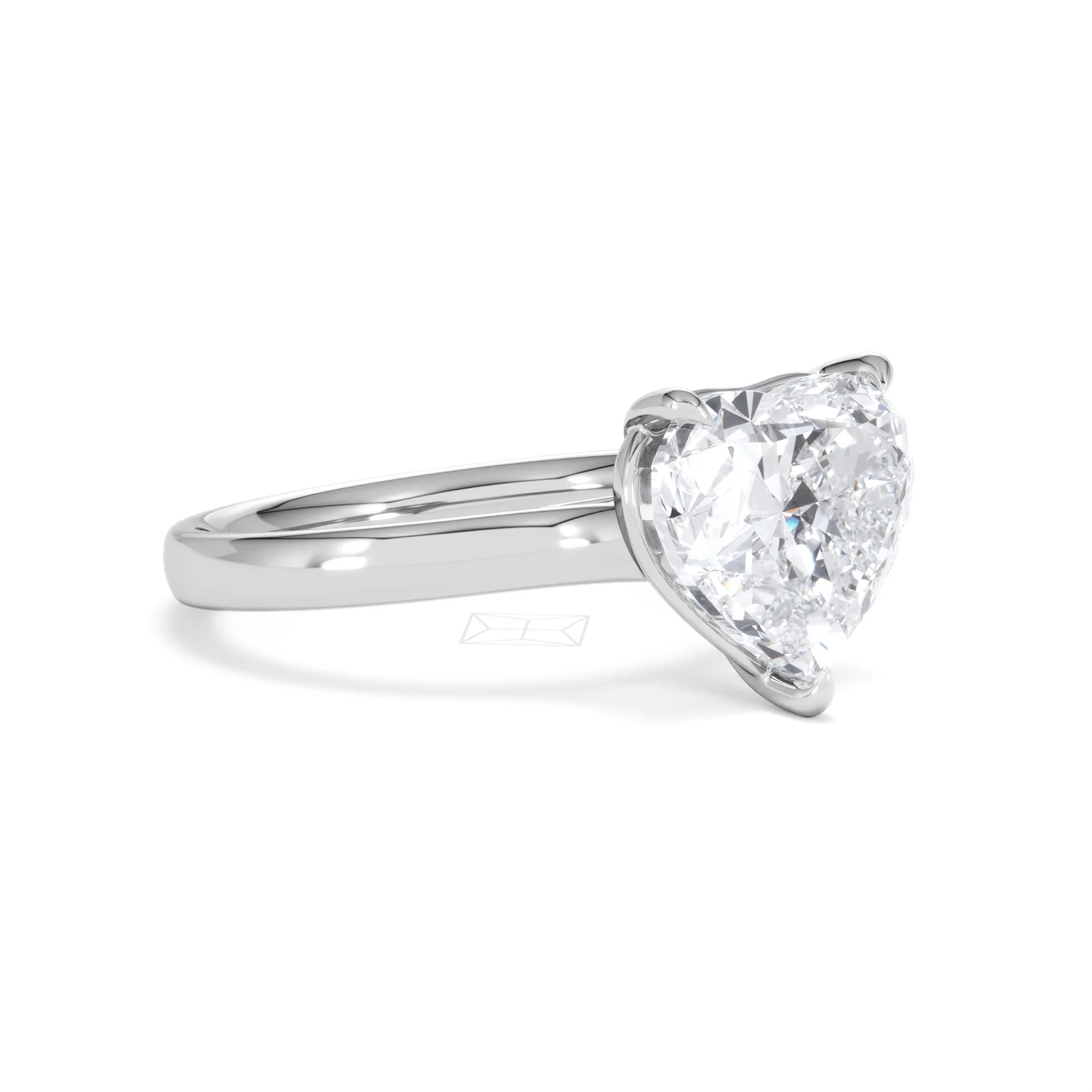 Amora Heart 3.00ct Lab Diamond Engagement Ring G/VS Set in 18K White Gold - Image 17