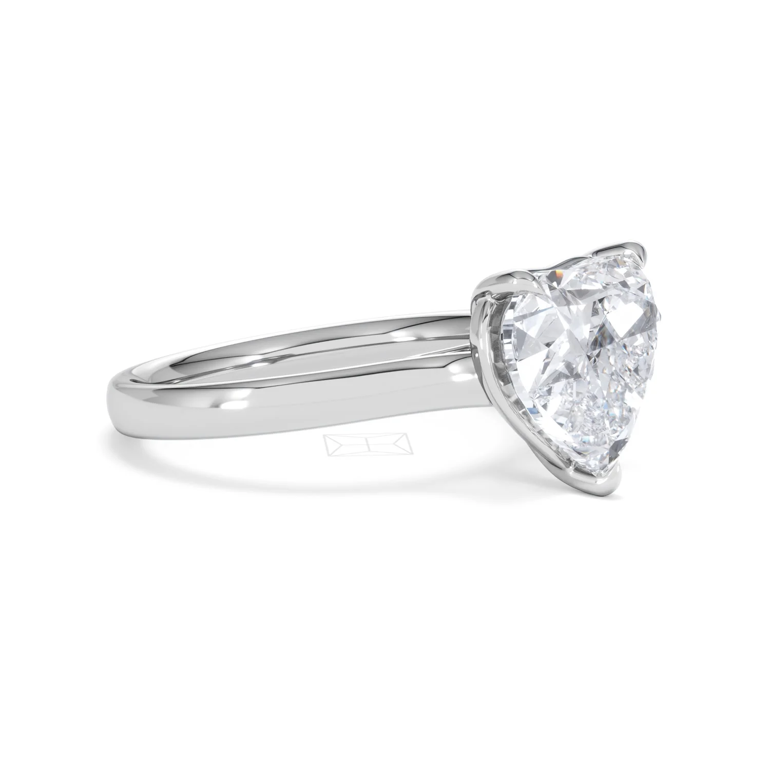 Amora Heart 3.00ct Lab Diamond Engagement Ring G/VS Set in 18K White Gold - Image 19