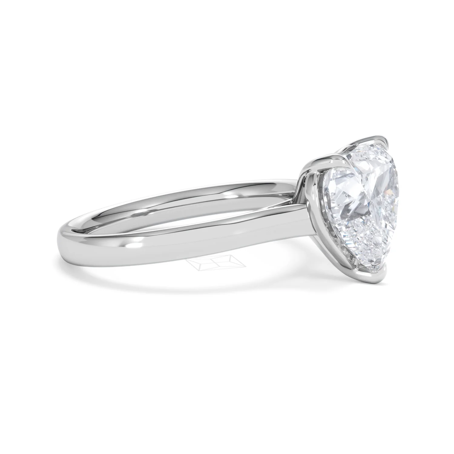 Amora Heart 3.00ct Lab Diamond Engagement Ring G/VS Set in 18K White Gold - Image 22