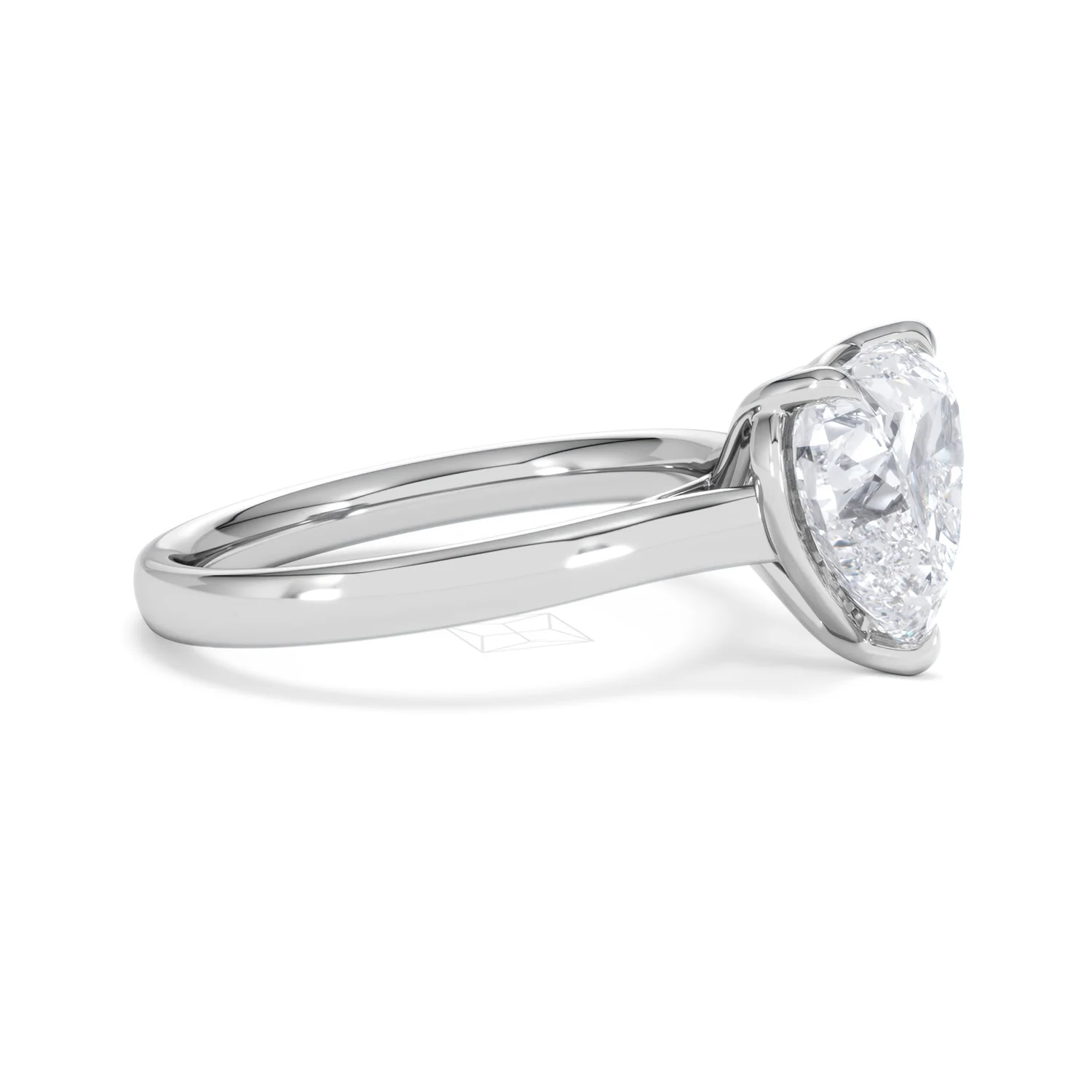 Amora Heart 3.00ct Lab Diamond Engagement Ring G/VS Set in 18K White Gold - Image 23