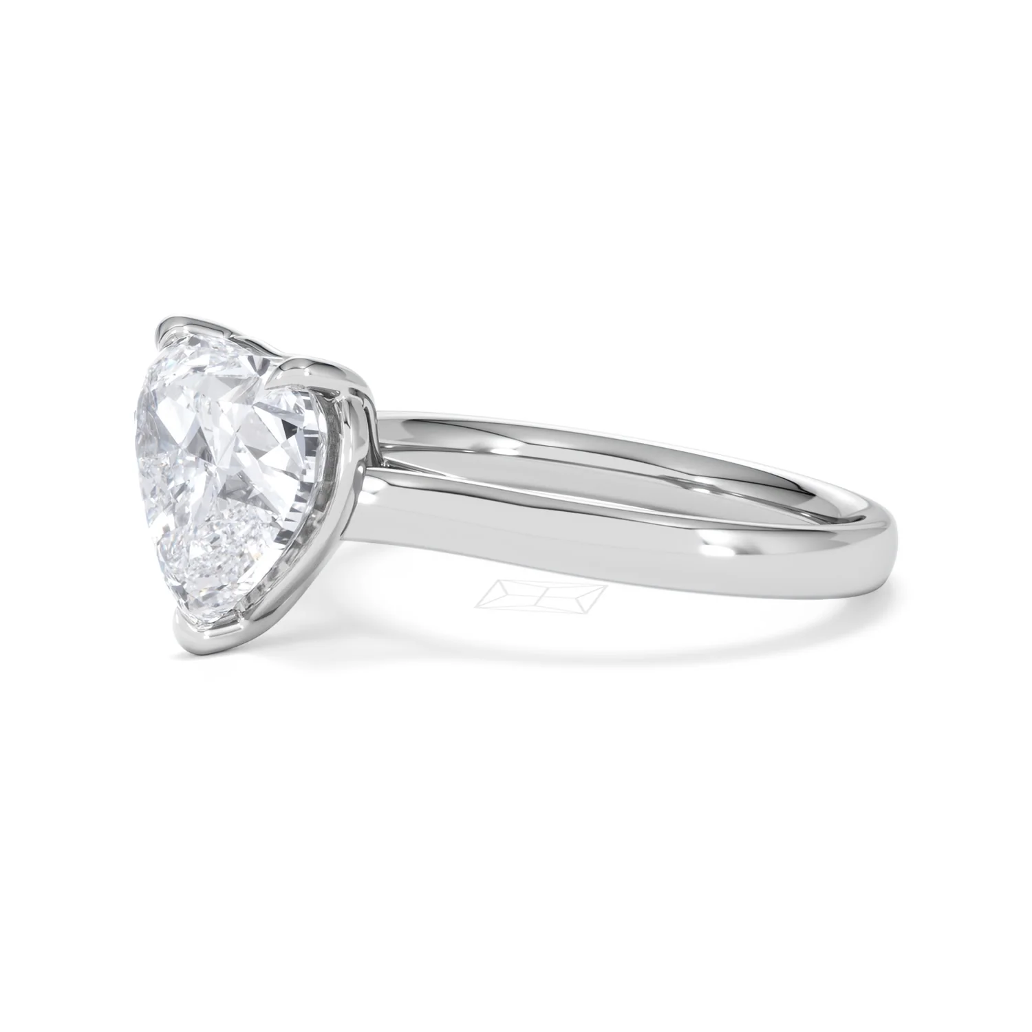Amora Heart 3.00ct Lab Diamond Engagement Ring G/VS Set in 18K White Gold - Image 75