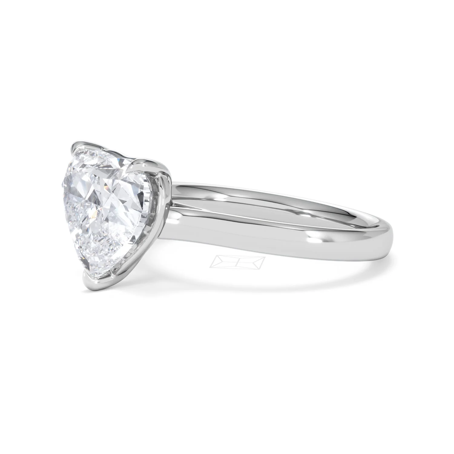 Amora Heart 3.00ct Lab Diamond Engagement Ring G/VS Set in 18K White Gold - Image 76