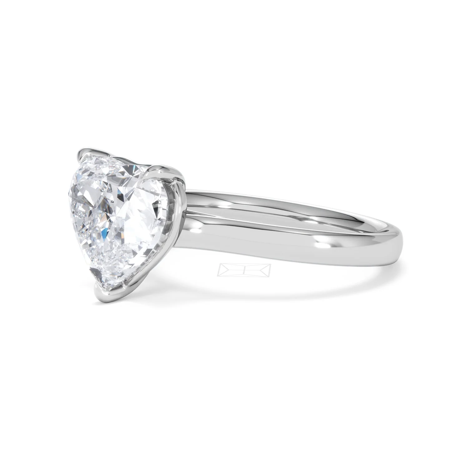 Amora Heart 3.00ct Lab Diamond Engagement Ring G/VS Set in 18K White Gold - Image 77