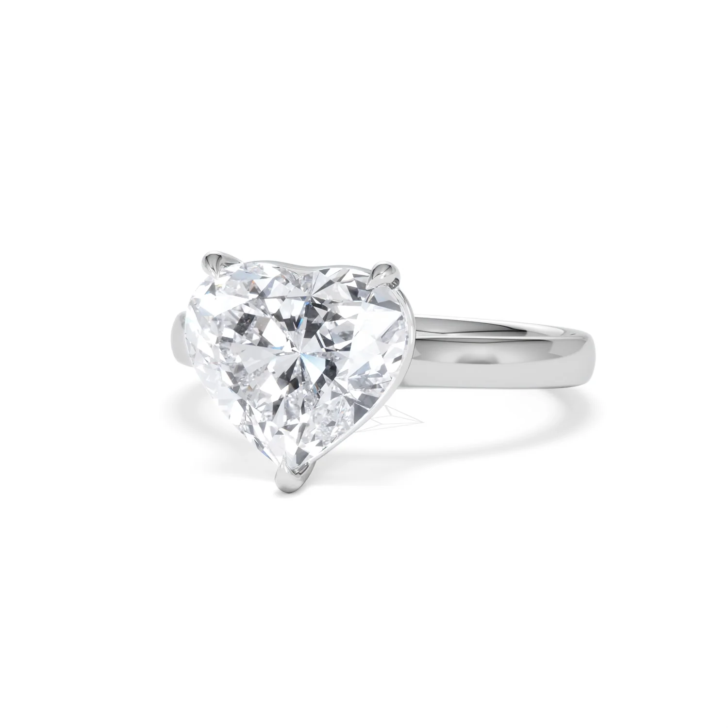 Amora Heart 3.00ct Lab Diamond Engagement Ring G/VS Set in 18K White Gold - Image 84