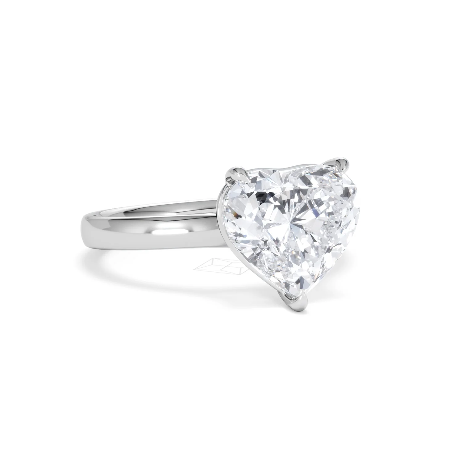 Amora Heart 3.00ct Lab Diamond Engagement Ring G/VS Set in Platinum - Image 13