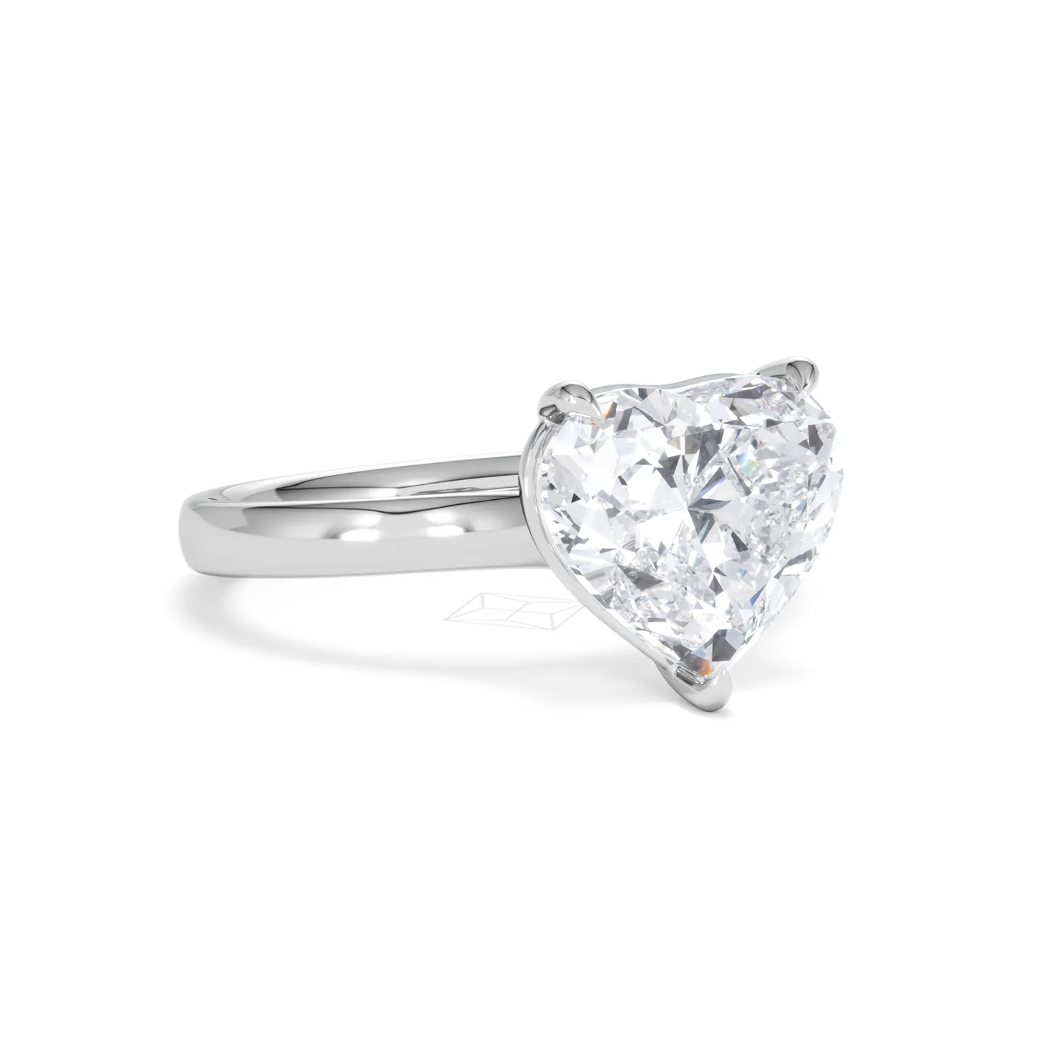 Amora Heart 3.00ct Lab Diamond Engagement Ring G/VS Set in Platinum - Image 14