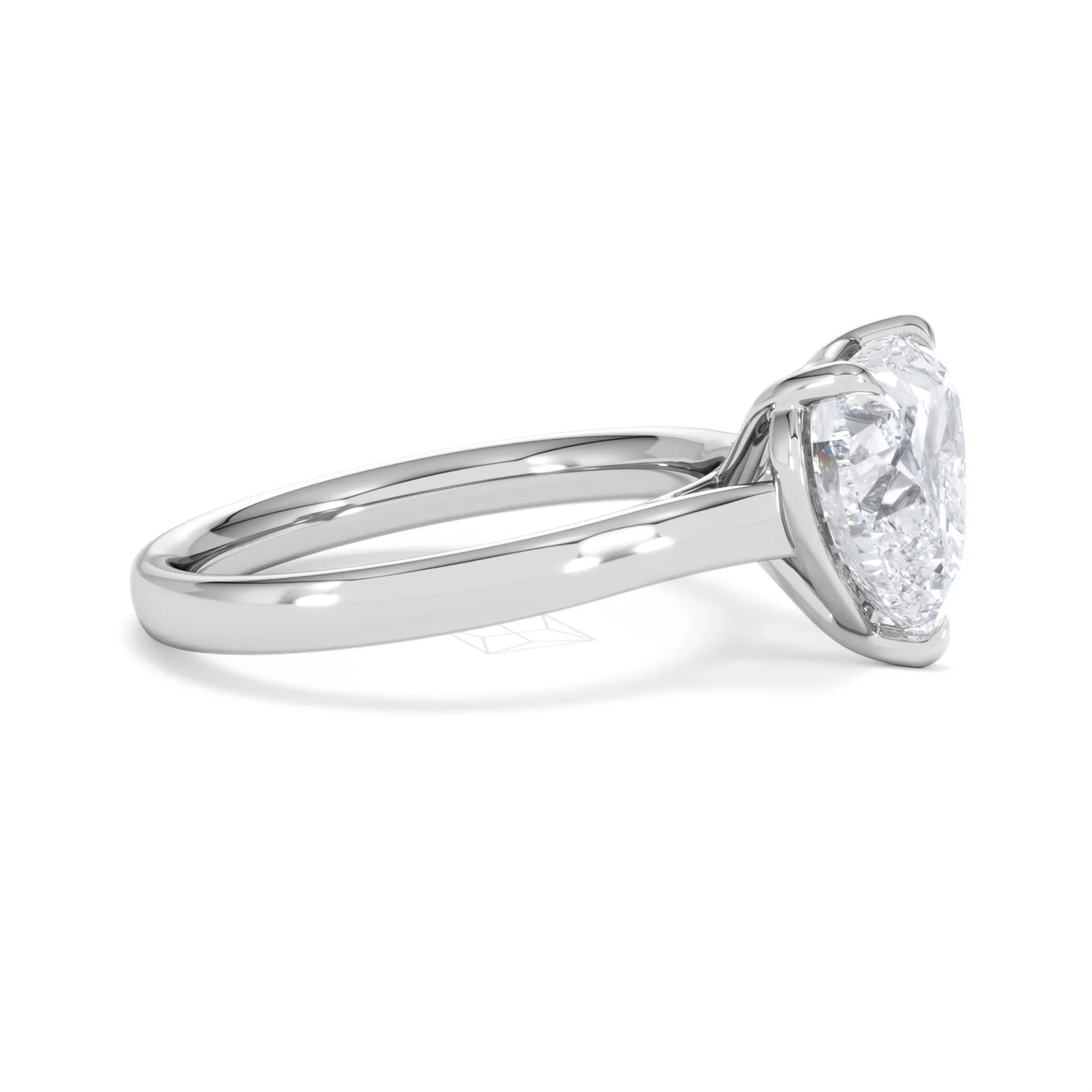 Amora Heart 3.00ct Lab Diamond Engagement Ring G/VS Set in Platinum - Image 24