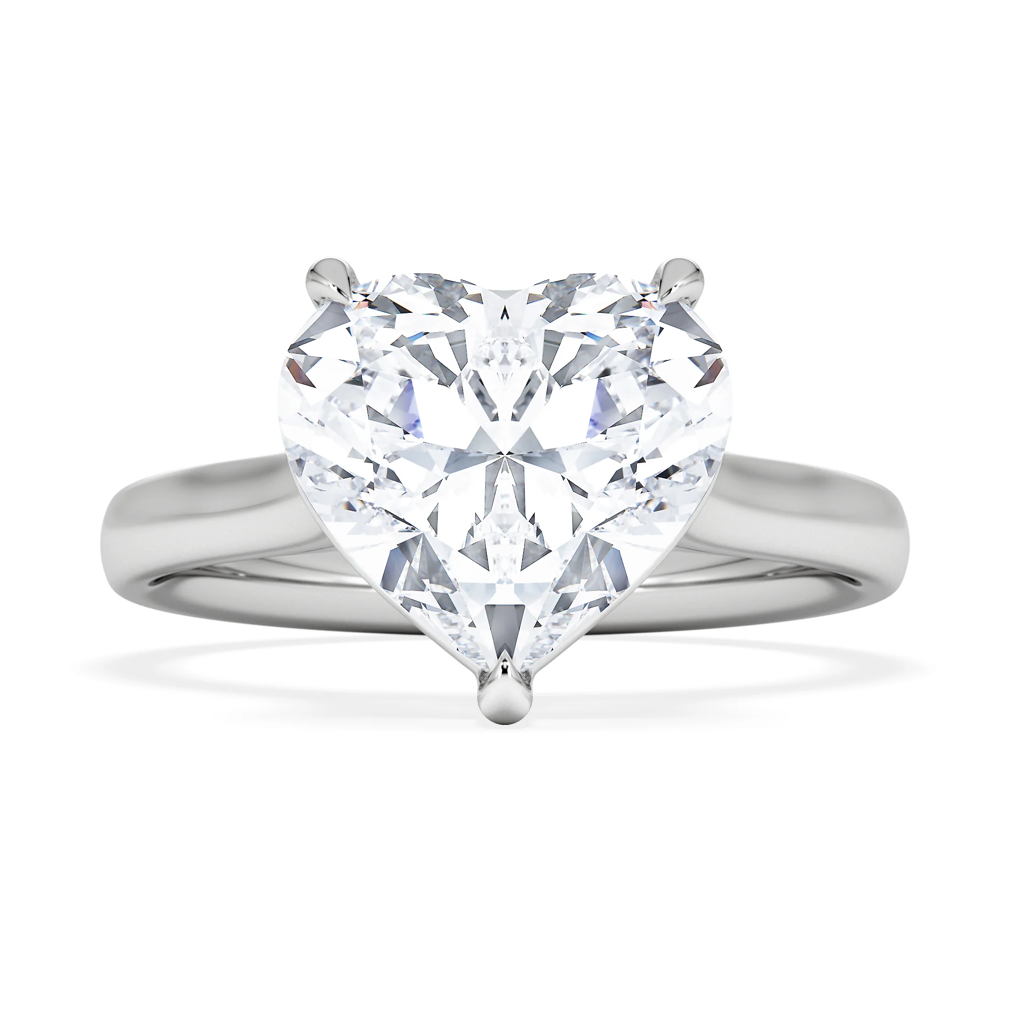 Amora Heart 3.00ct Lab Diamond Engagement Ring G/VS Set in Platinum - Image 6