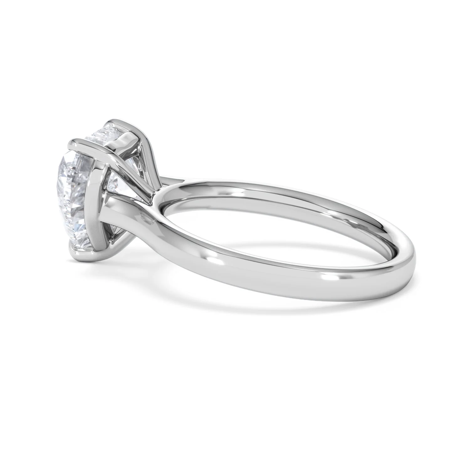 Amora Heart 3.00ct Lab Diamond Engagement Ring G/VS Set in Platinum - Image 64