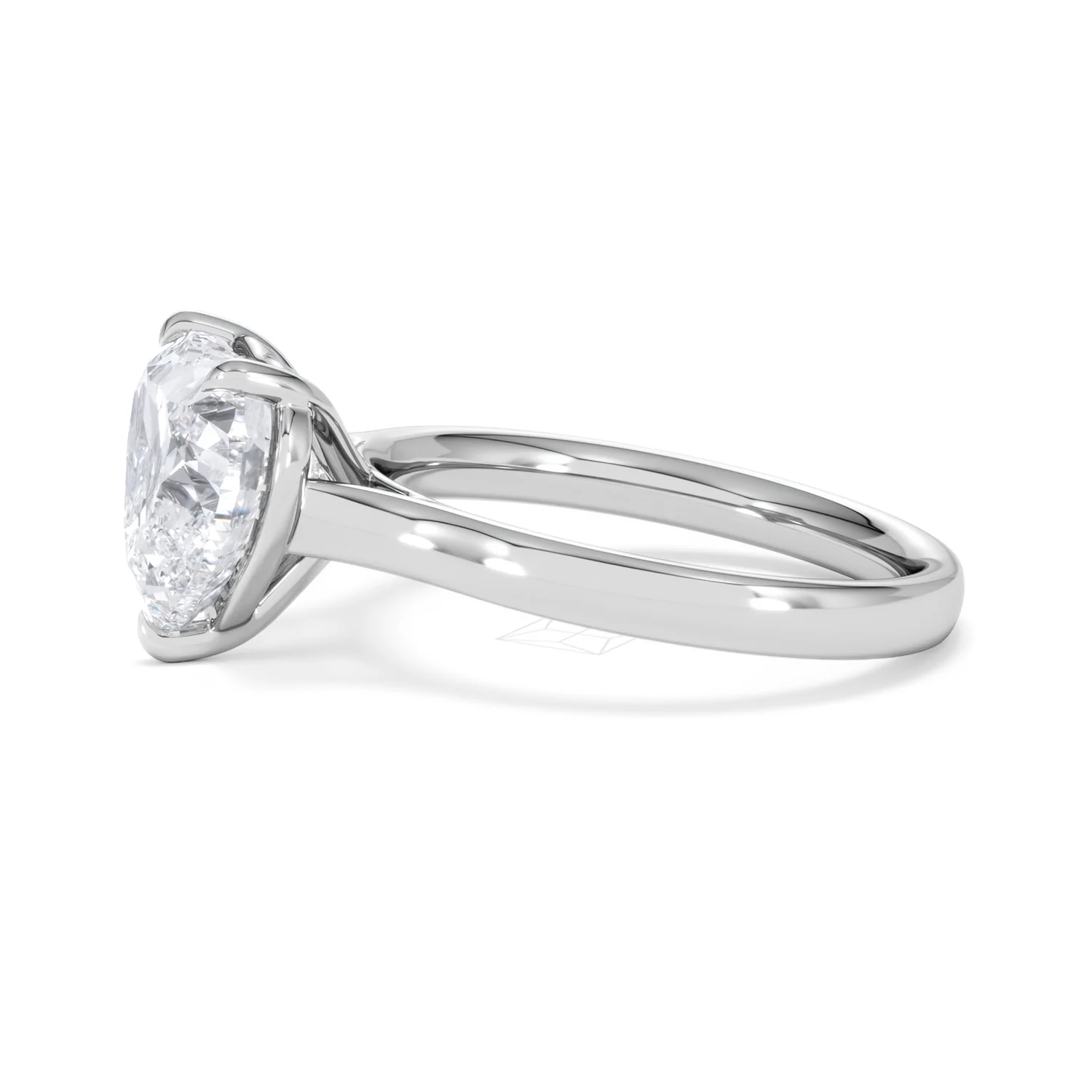 Amora Heart 3.00ct Lab Diamond Engagement Ring G/VS Set in Platinum - Image 71