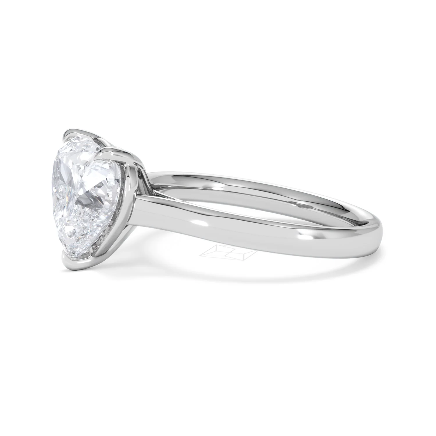 Amora Heart 3.00ct Lab Diamond Engagement Ring G/VS Set in Platinum - Image 73