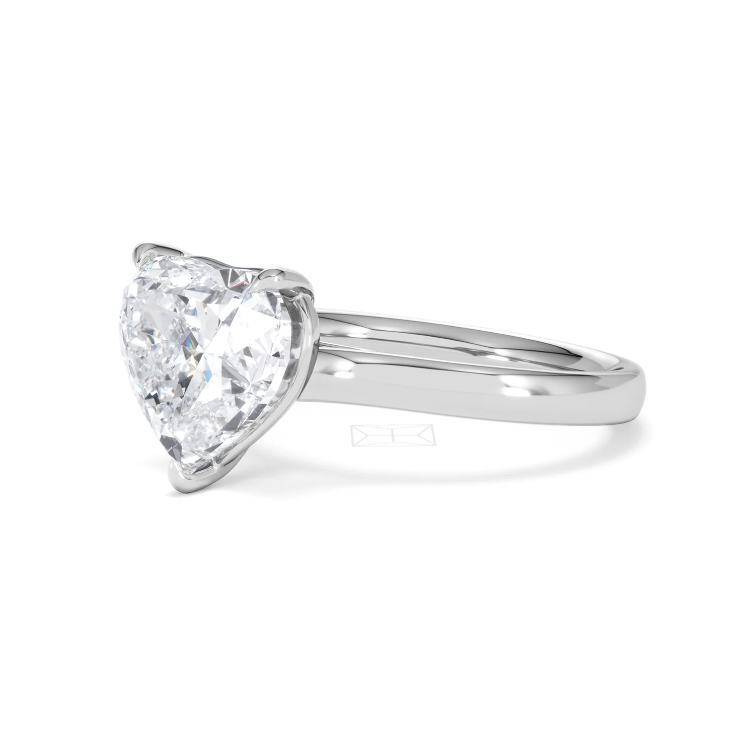 Amora Heart 3.00ct Lab Diamond Engagement Ring G/VS Set in Platinum - Image 78