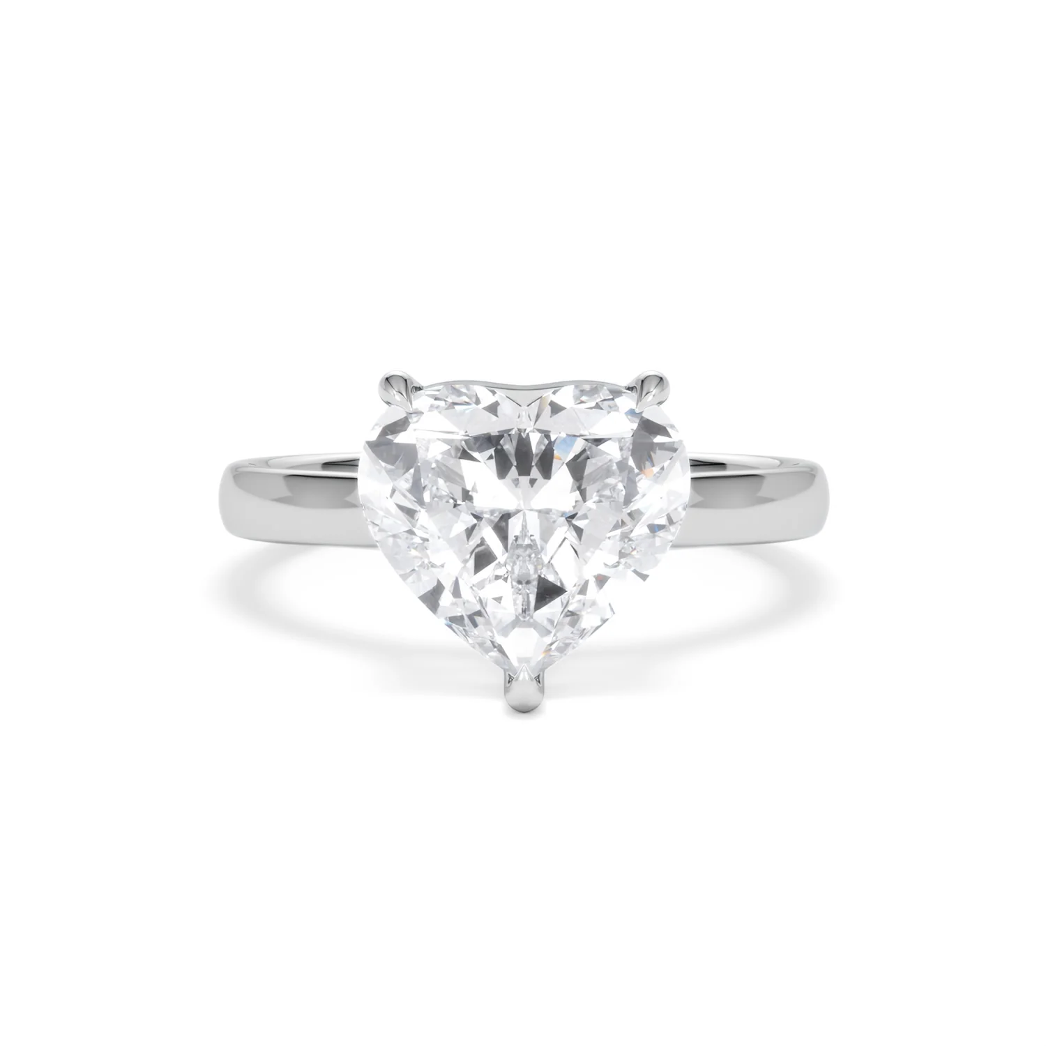 Amora Heart 3.00ct Lab Diamond Engagement Ring G/VS Set in Platinum - Image 8