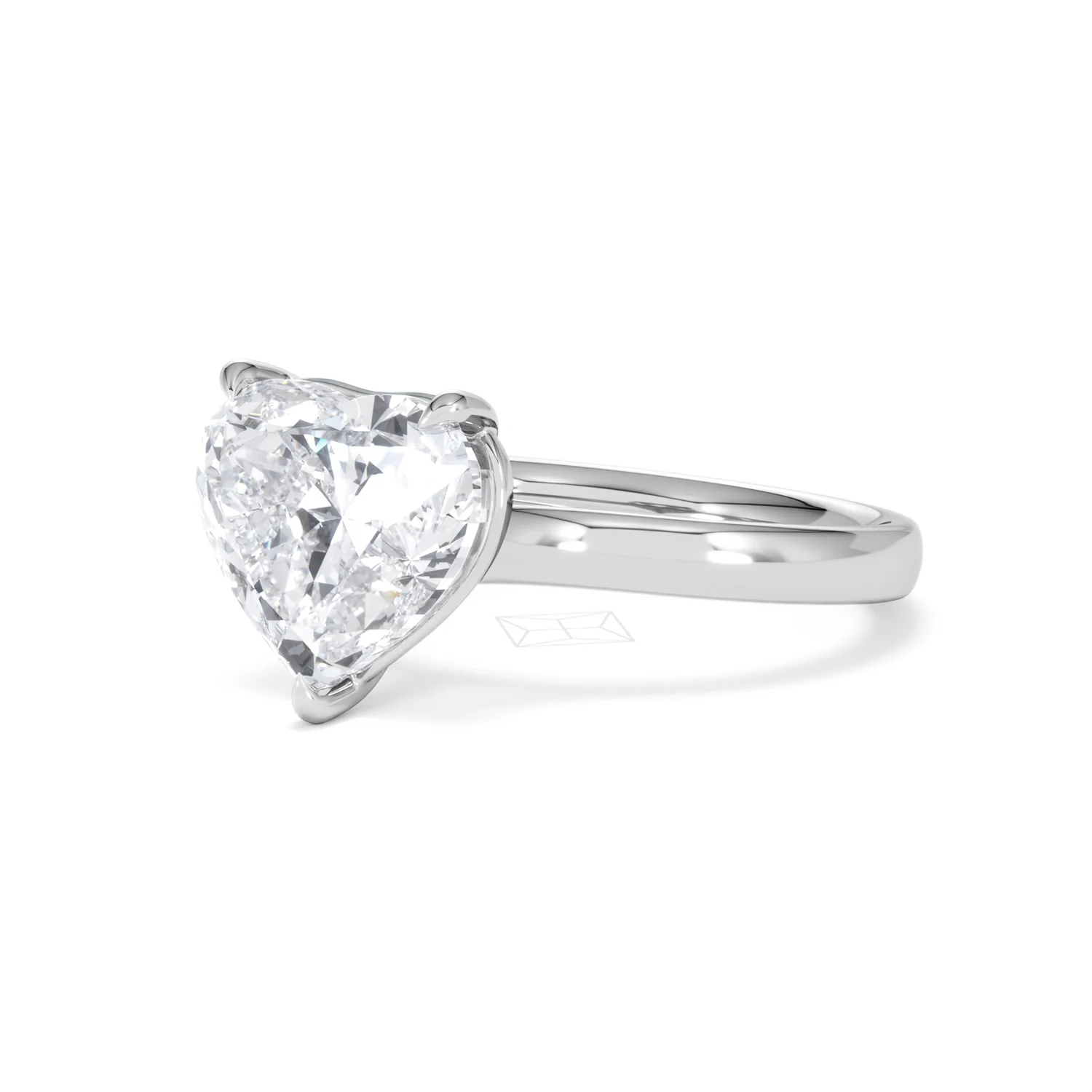 Amora Heart 3.00ct Lab Diamond Engagement Ring G/VS Set in Platinum - Image 80