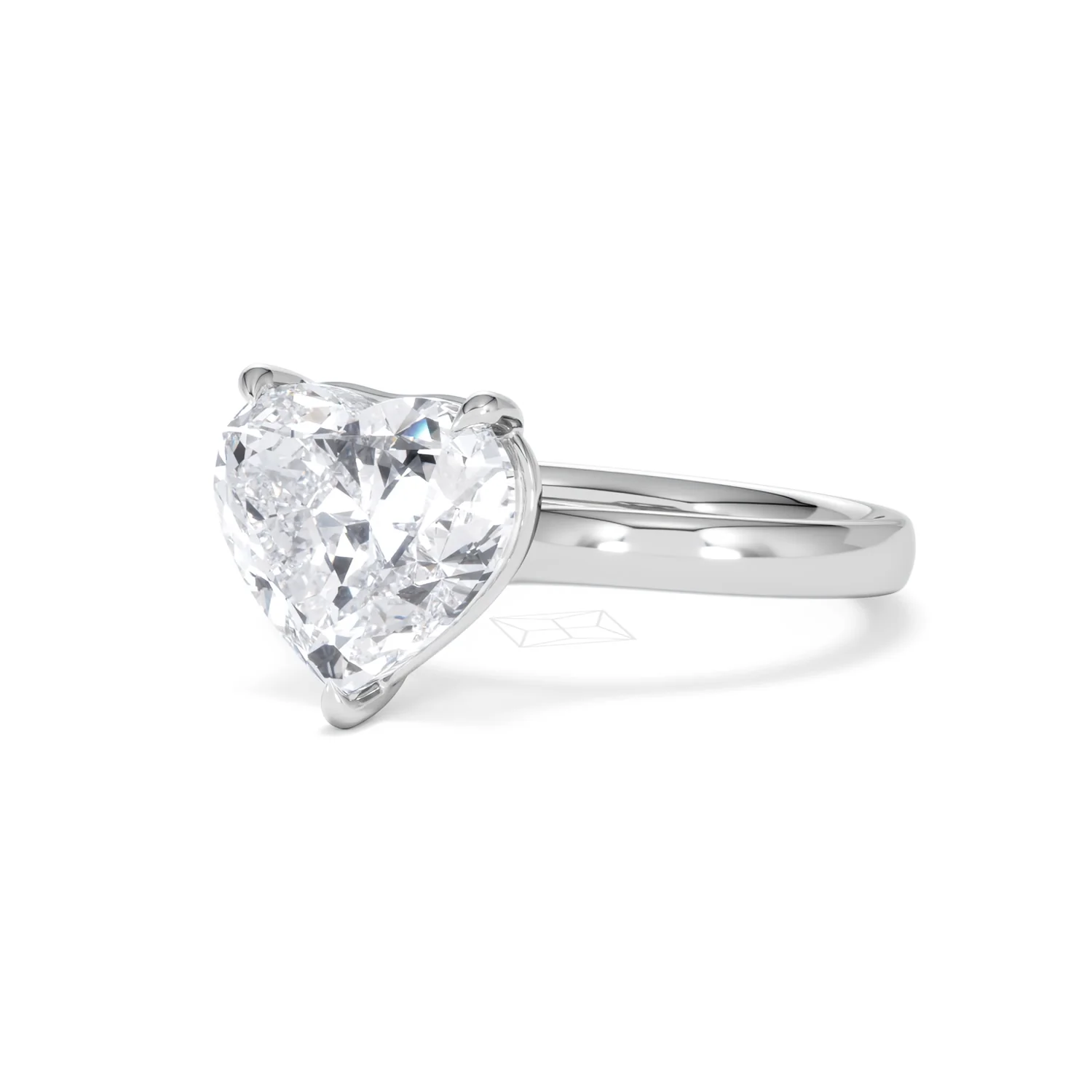 Amora Heart 3.00ct Lab Diamond Engagement Ring G/VS Set in Platinum - Image 81