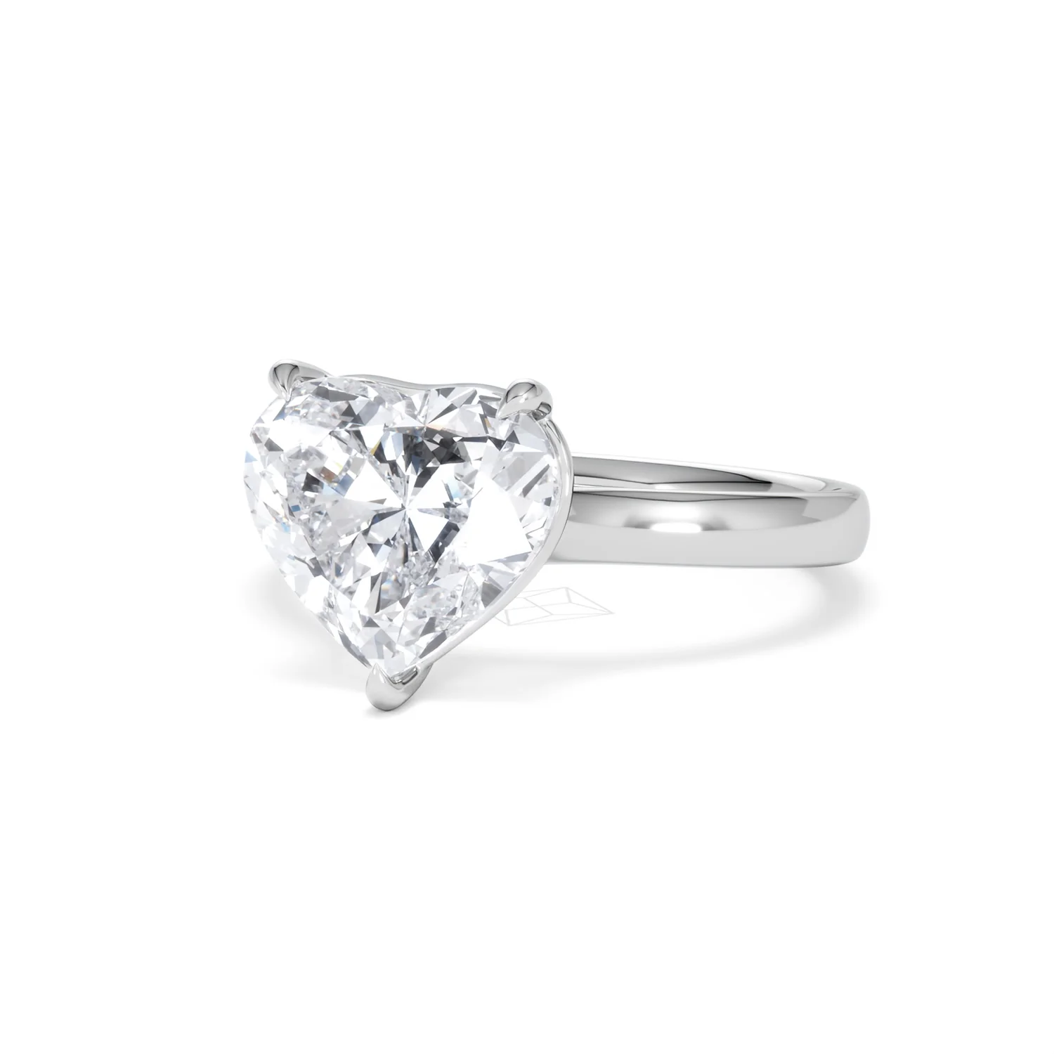 Amora Heart 3.00ct Lab Diamond Engagement Ring G/VS Set in Platinum - Image 83