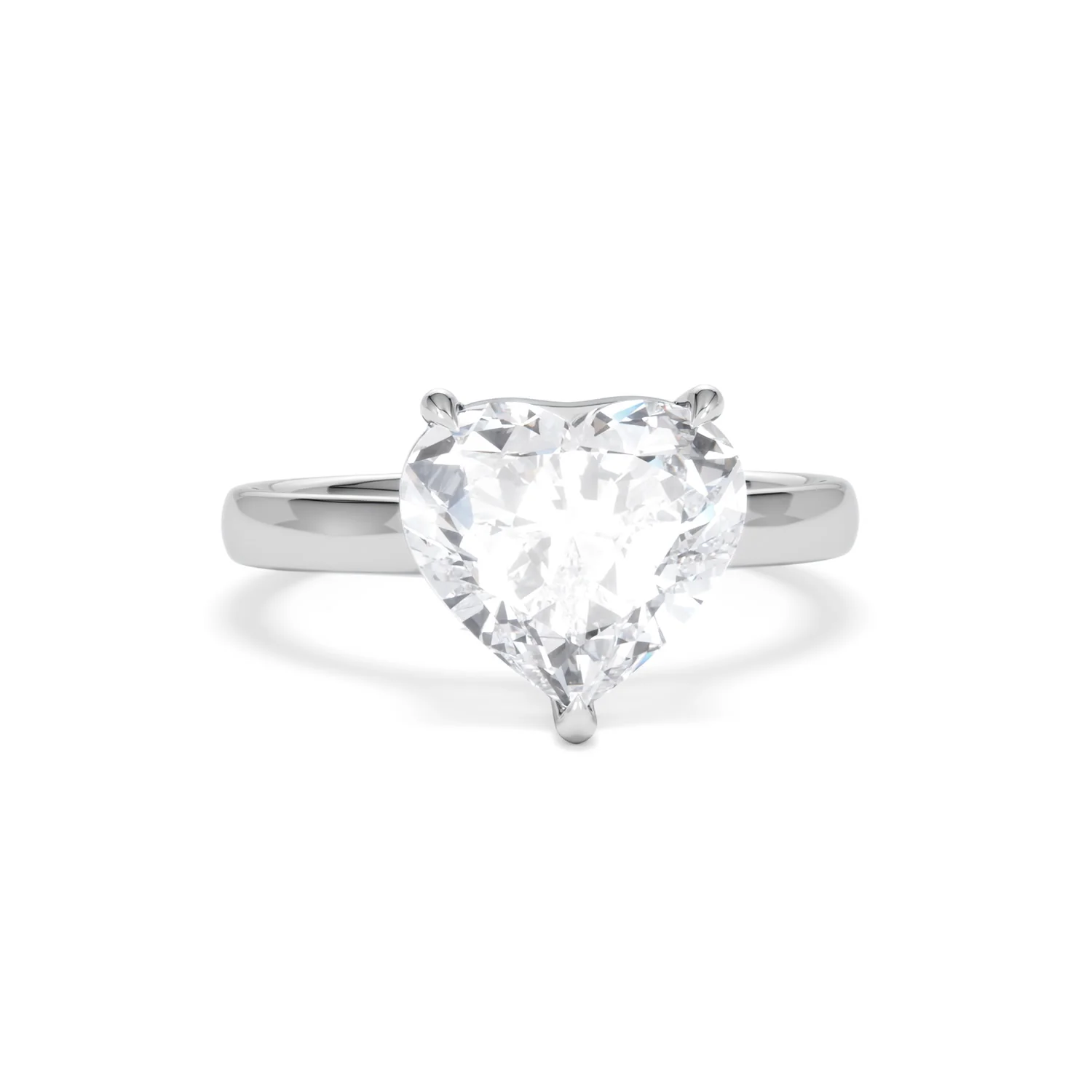Amora Heart 3.00ct Lab Diamond Engagement Ring G/VS Set in Platinum - Image 9