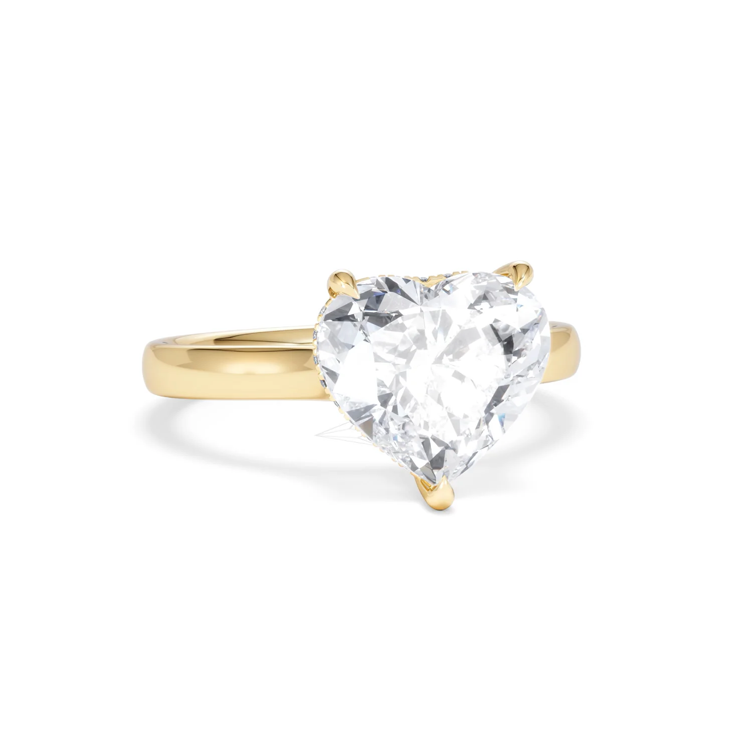 Amora Heart 3.11ct Hidden Halo Lab Diamond Engagement Ring G/VS Set in 18K Gold - Image 11