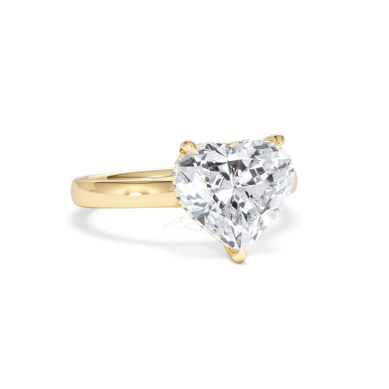 Amora Heart 3.11ct Hidden Halo Lab Diamond Engagement Ring G/VS Set in 18K Gold - Image 12