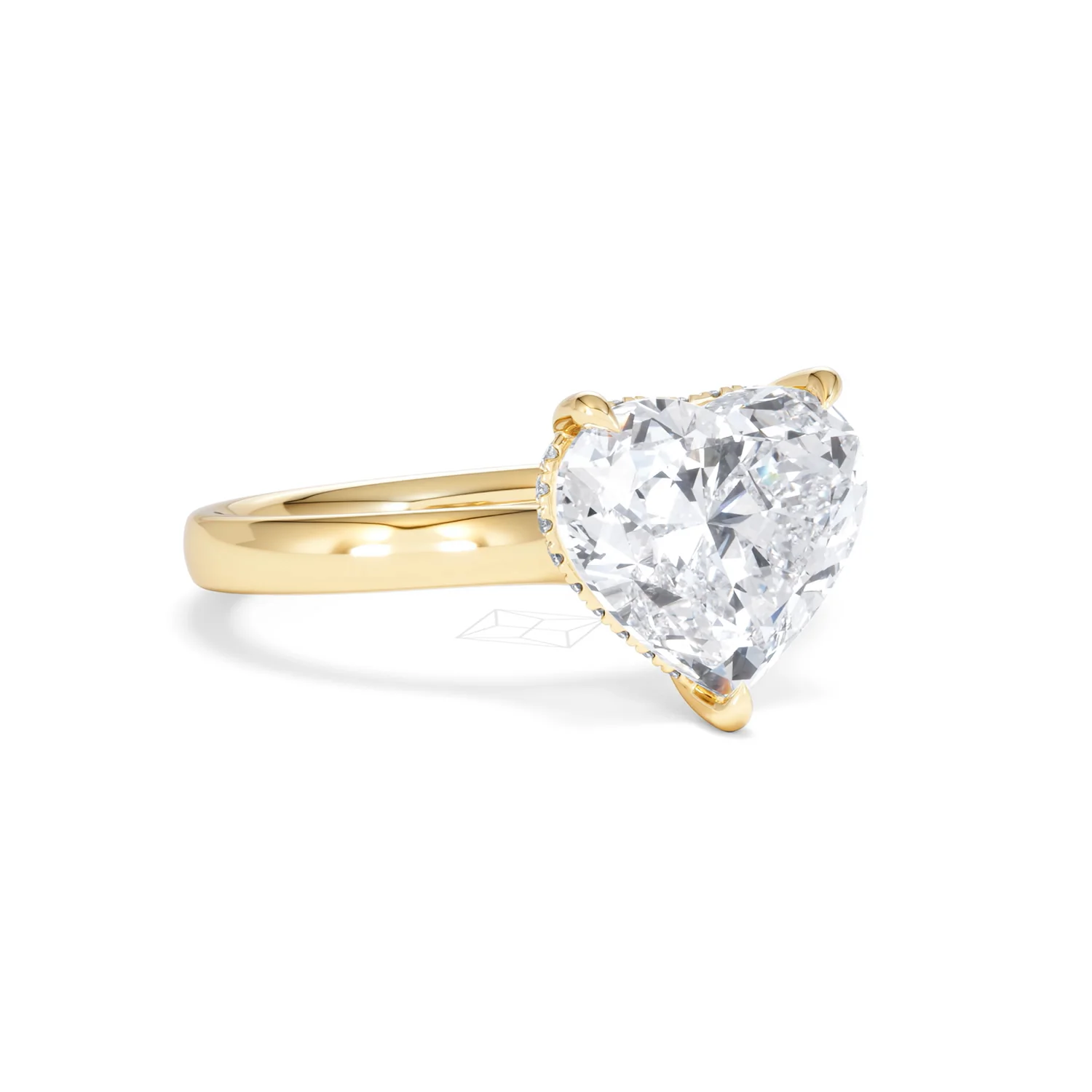 Amora Heart 3.11ct Hidden Halo Lab Diamond Engagement Ring G/VS Set in 18K Gold - Image 14