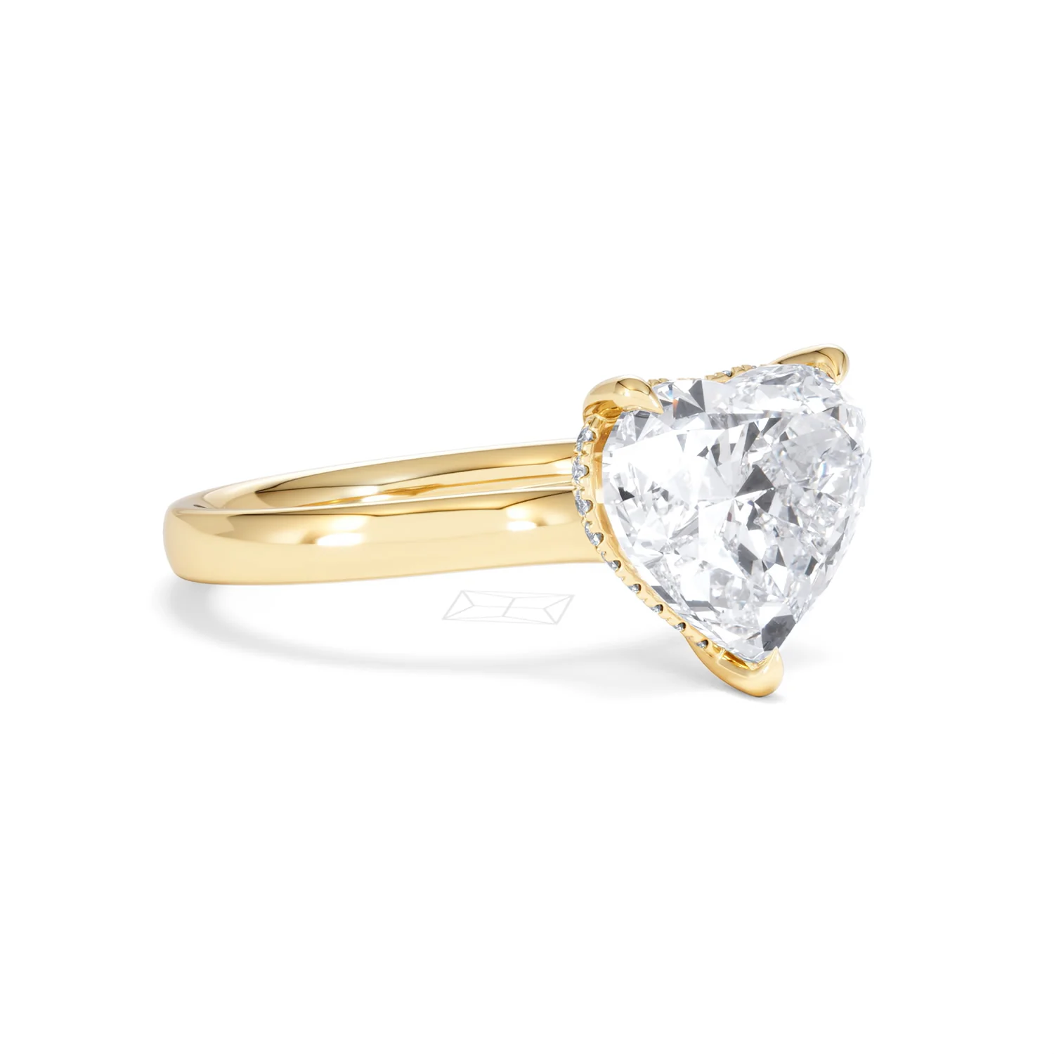 Amora Heart 3.11ct Hidden Halo Lab Diamond Engagement Ring G/VS Set in 18K Gold - Image 16