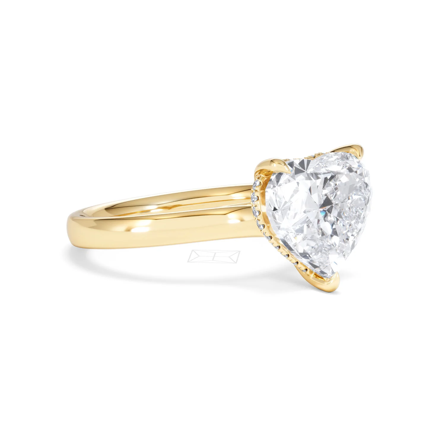Amora Heart 3.11ct Hidden Halo Lab Diamond Engagement Ring G/VS Set in 18K Gold - Image 17