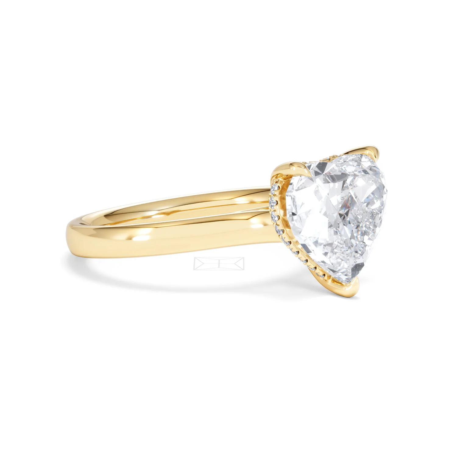 Amora Heart 3.11ct Hidden Halo Lab Diamond Engagement Ring G/VS Set in 18K Gold - Image 18